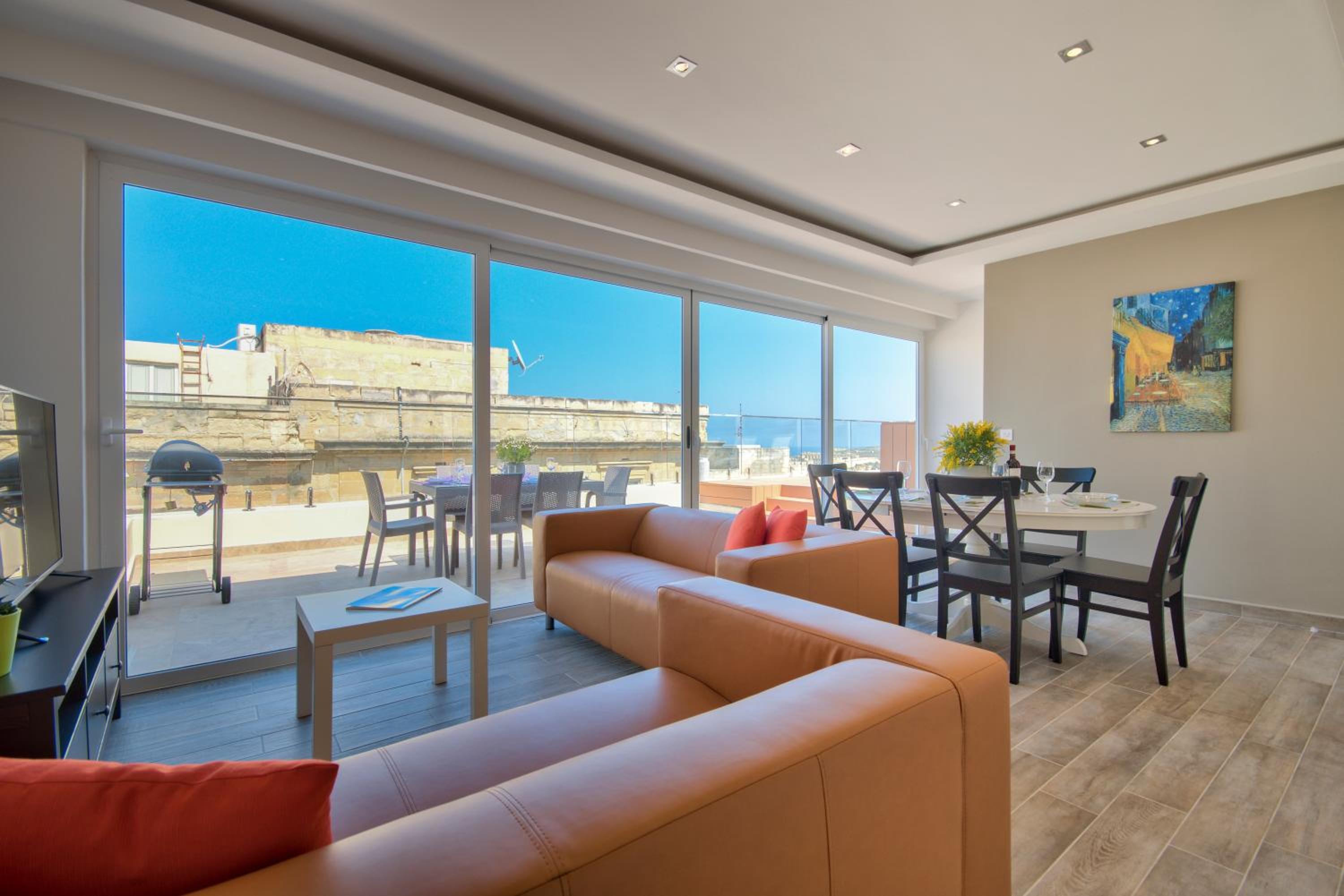 Valletta Luxe 3-Bedroom Duplex Penthouse with Sea View Terrace and Jacuzzi view 5