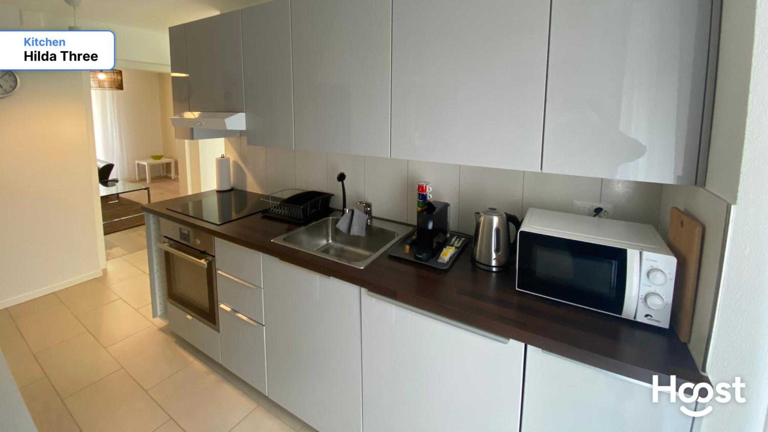 H3 with 3,5 rooms, 2 BR, livingroom and big kitchen, modern and central