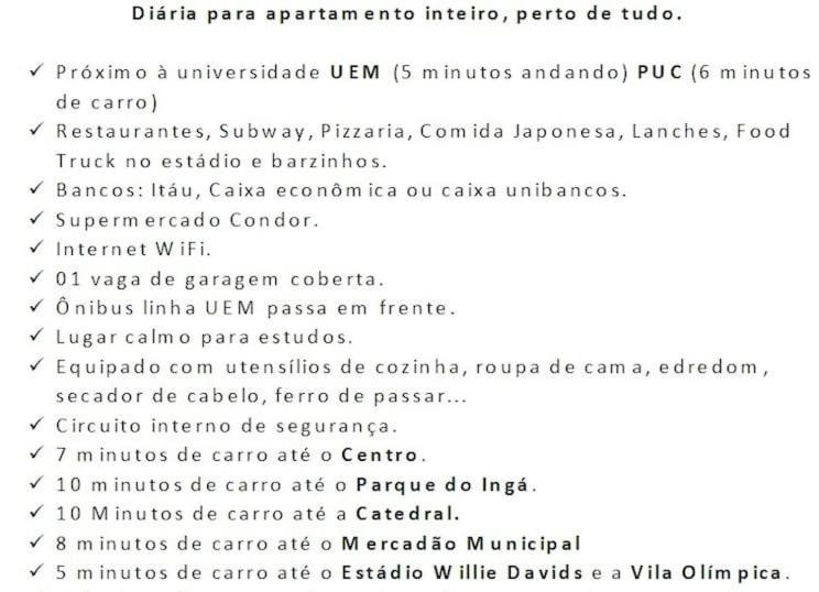 Meu Apê Maringá - UEM - Perto de tudo!