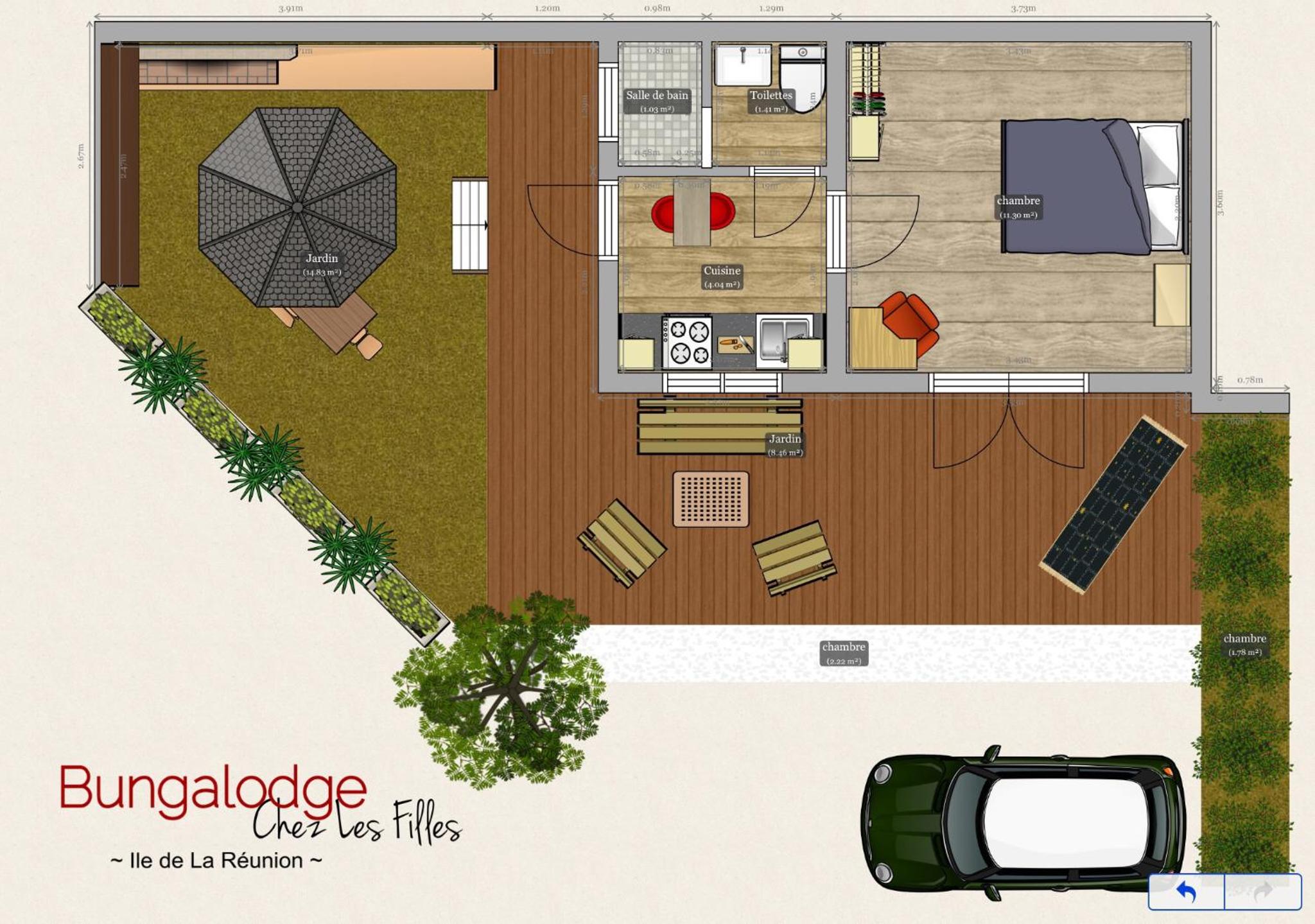 Chez Les Filles - Bungalodge view 2