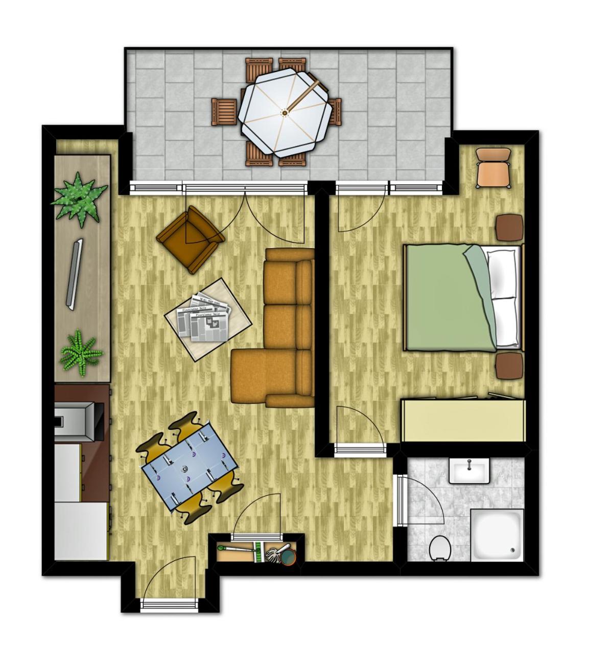 2 Zimmer Appartement Poseidon