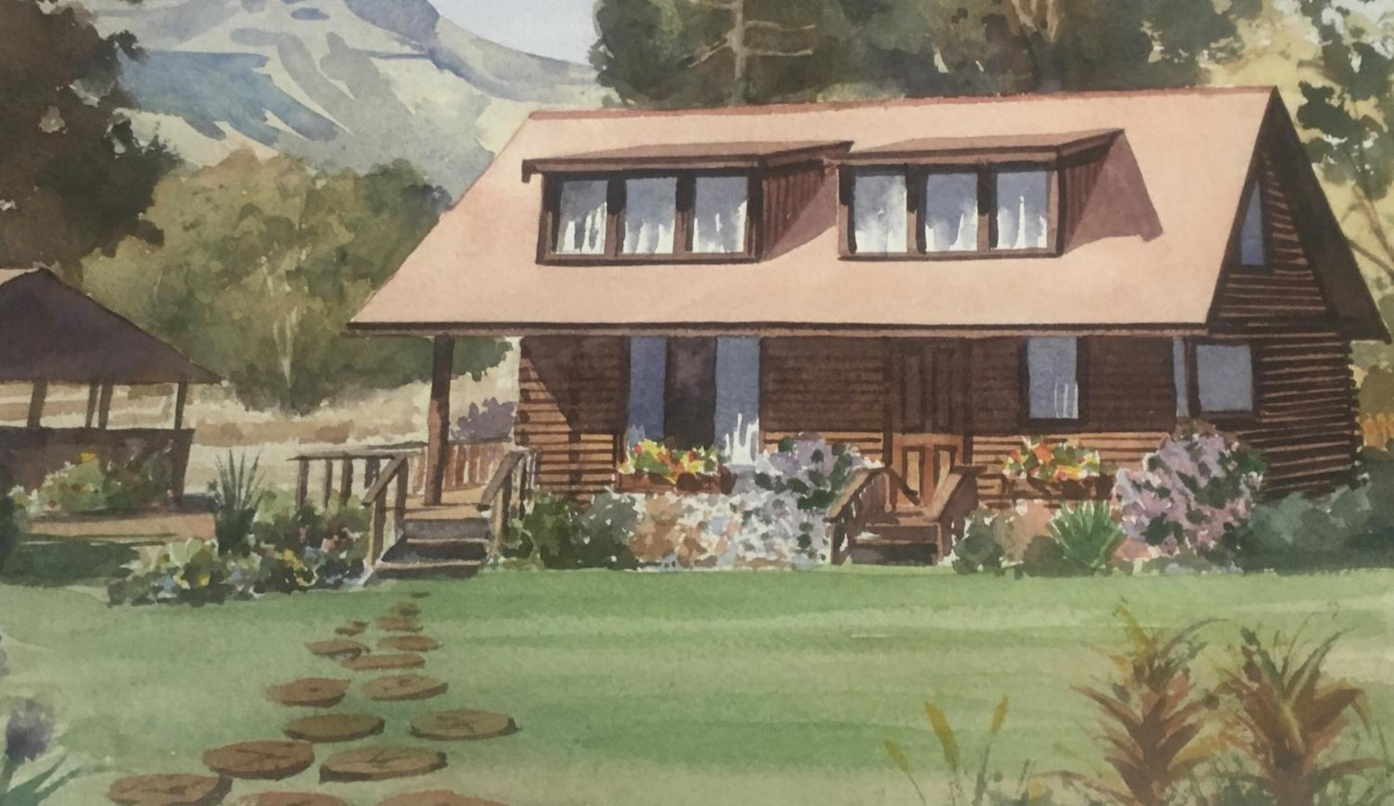 Clarens Log Cabin view 2