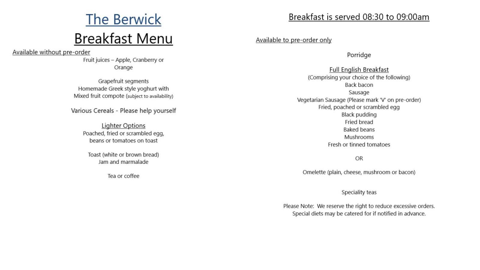 The Berwick - Over 40's Only