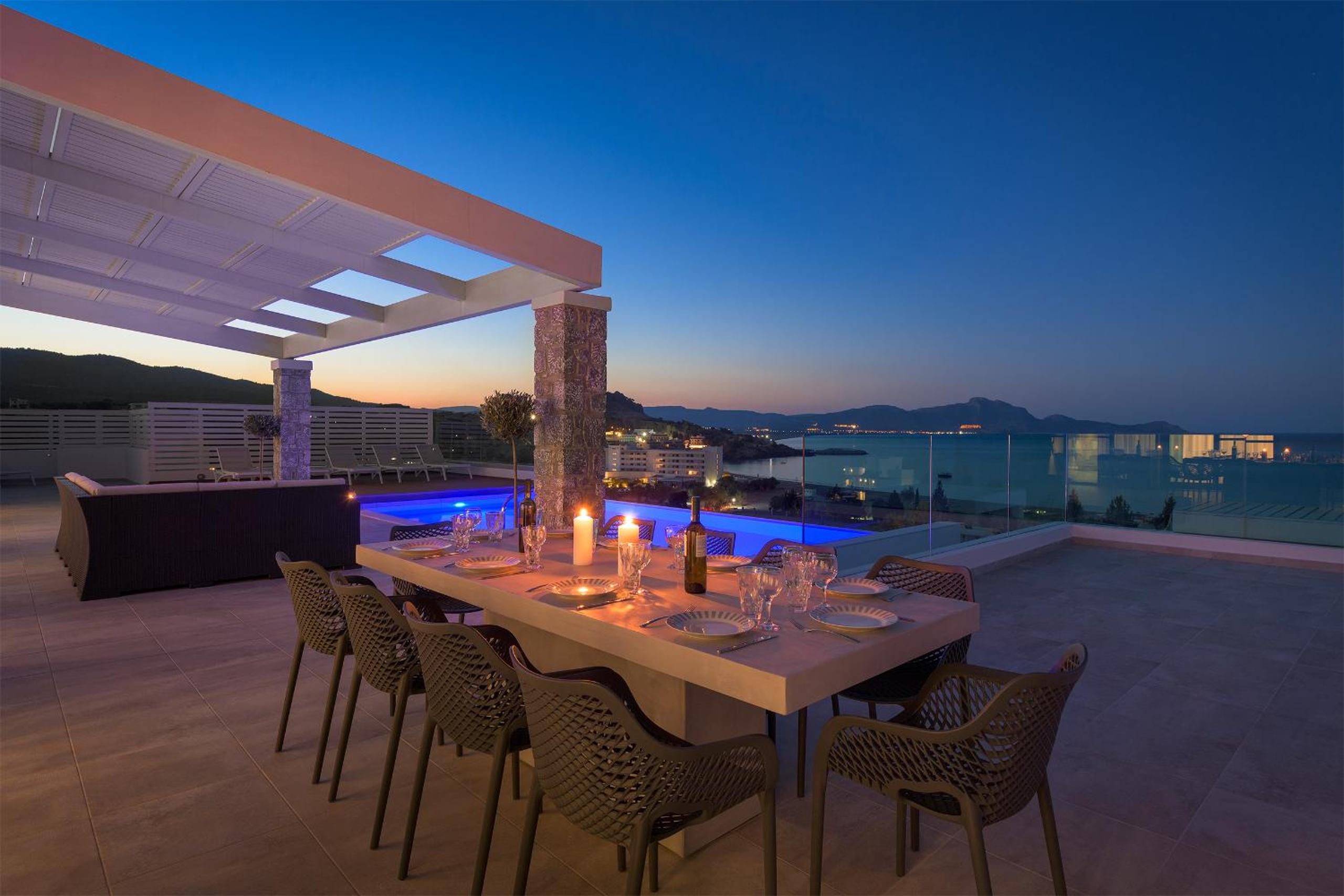 Villa Hermes with pool & jacuzzi in Lindos view 2