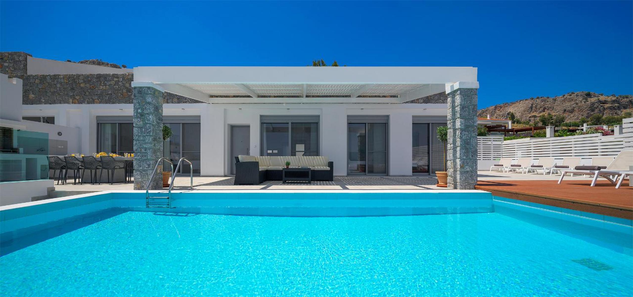 Villa Hermes with pool & jacuzzi in Lindos view 3