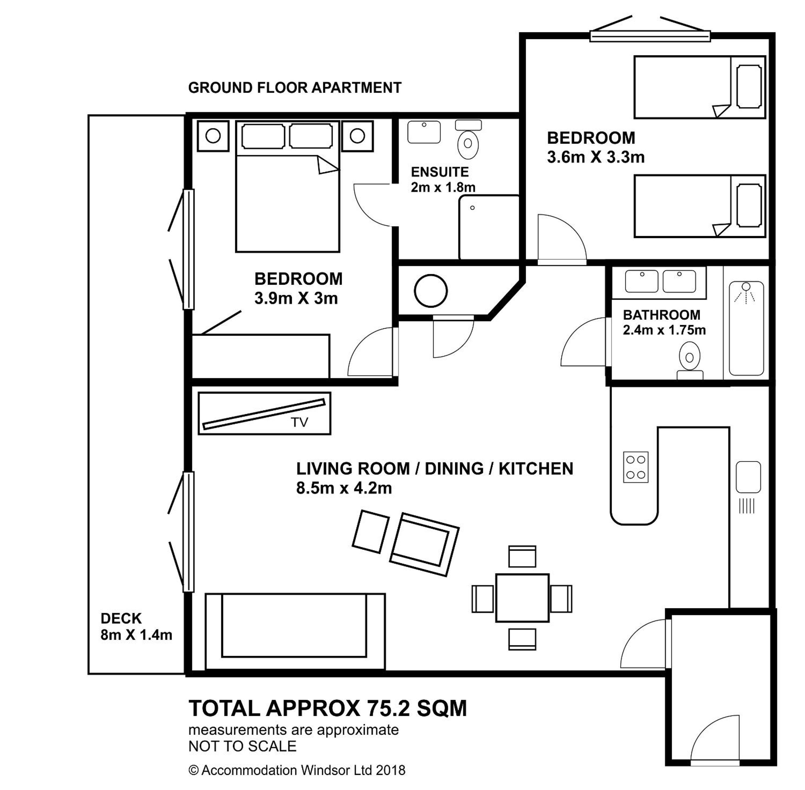 Spacious 2-Bedroom Apartment with Parking in Windsor 4LA by Accommodation Windsor