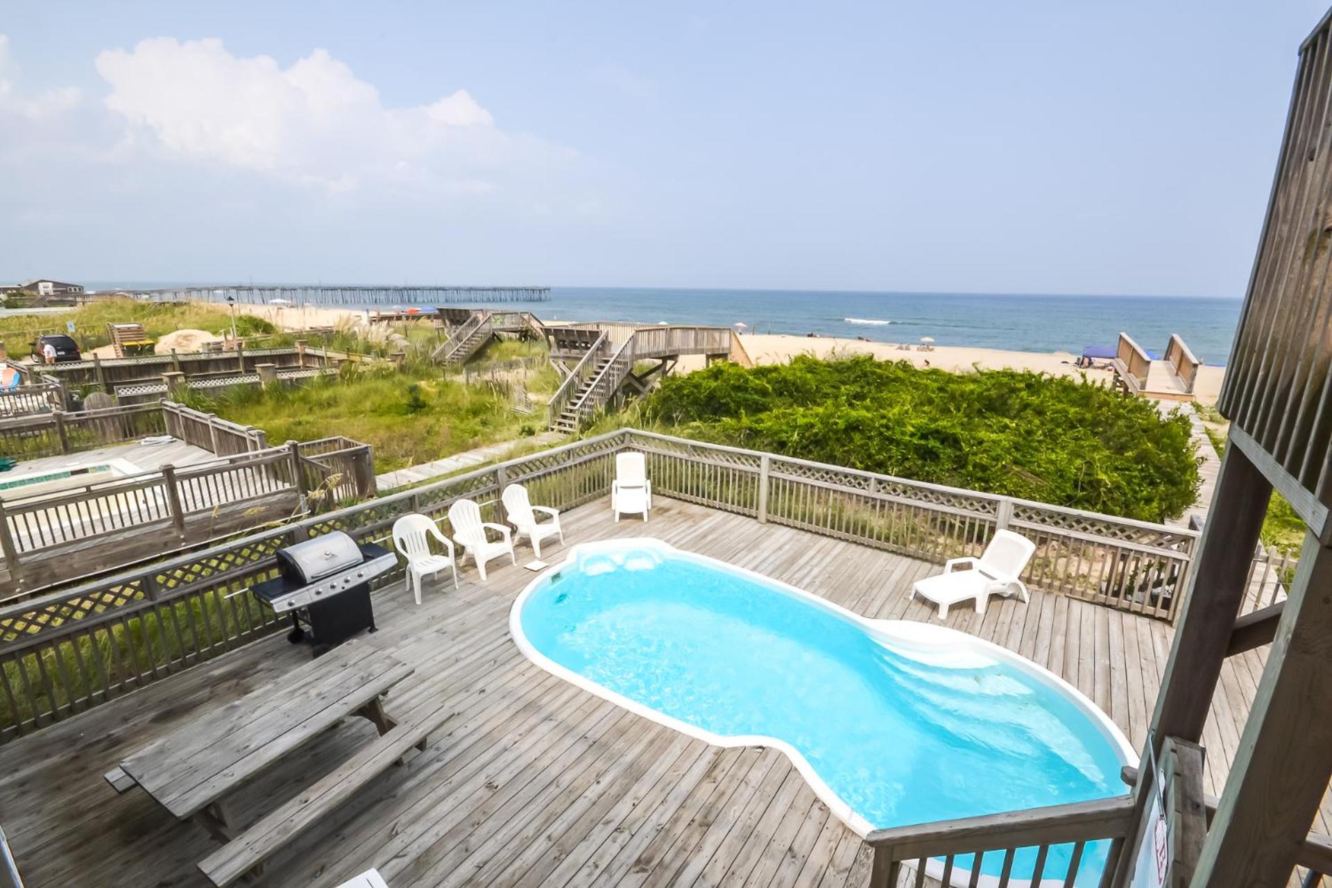 Serenity in Nags Head - MP 11, Oceanfront, Ocean View, Pool, Hot Tub, Pets OK, YR Flex Stays view 4