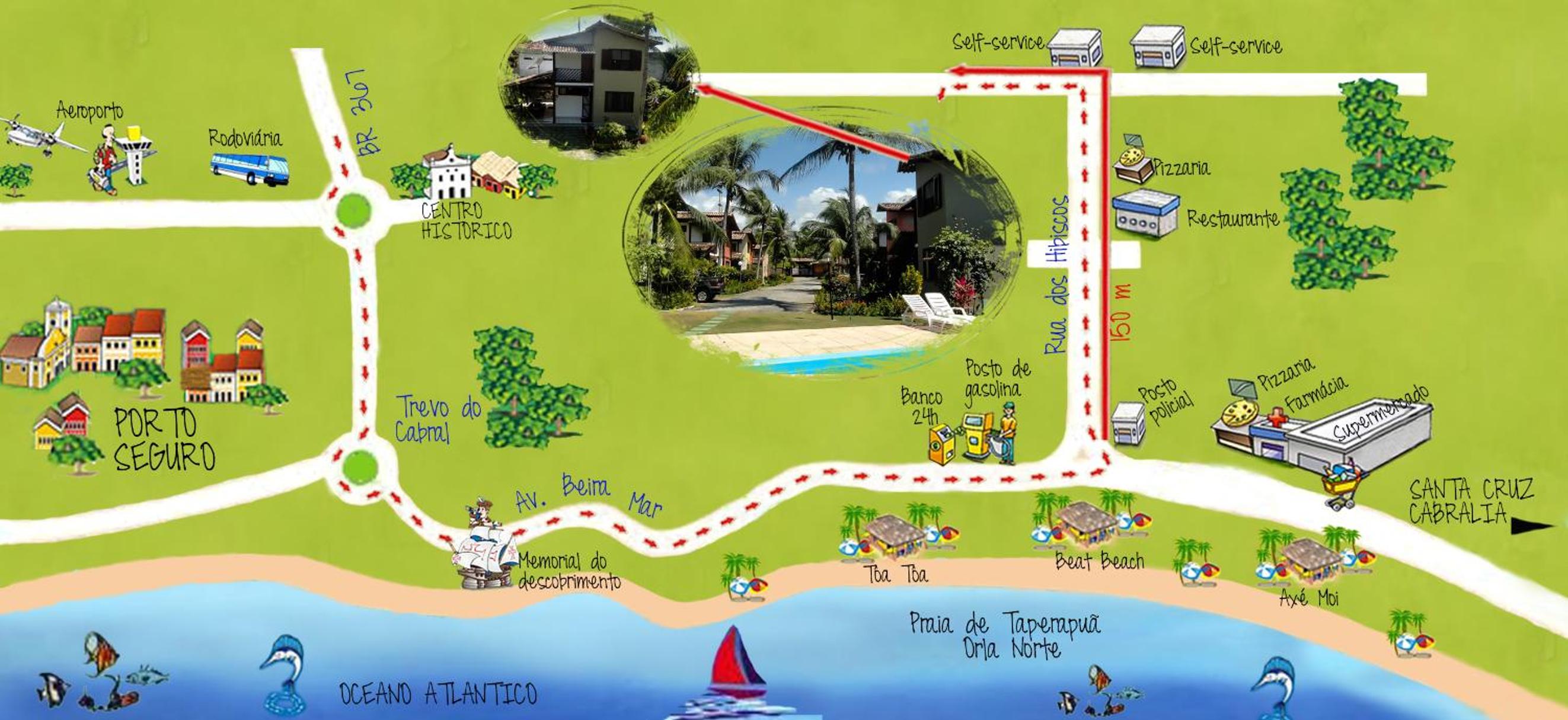 Casa CANTIN DO ACONCHEGO na Praia de Taperapuan, Porto Seguro