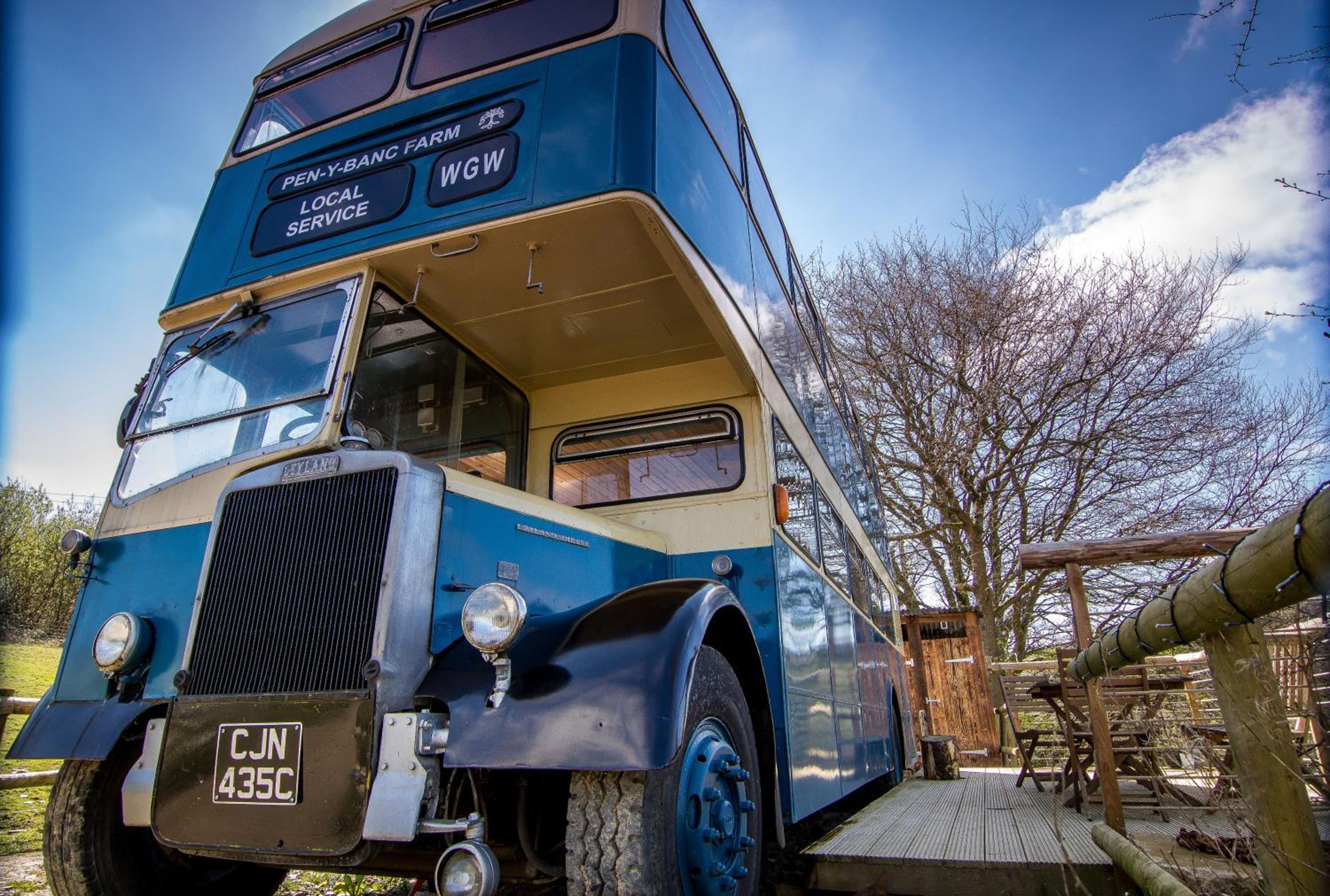 Ceridwen Glamping, double decker bus and Yurts