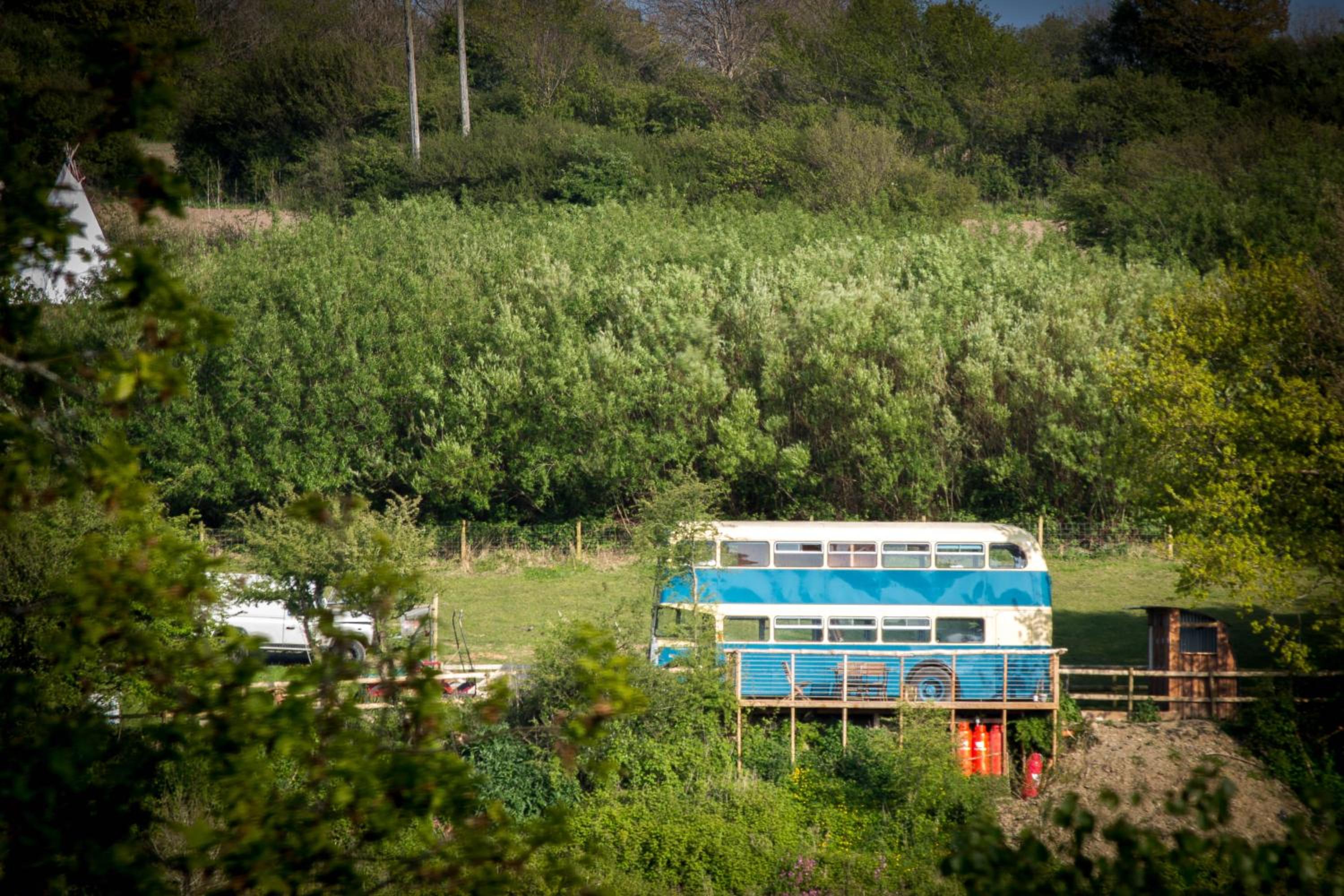 Ceridwen Glamping, double decker bus and Yurts