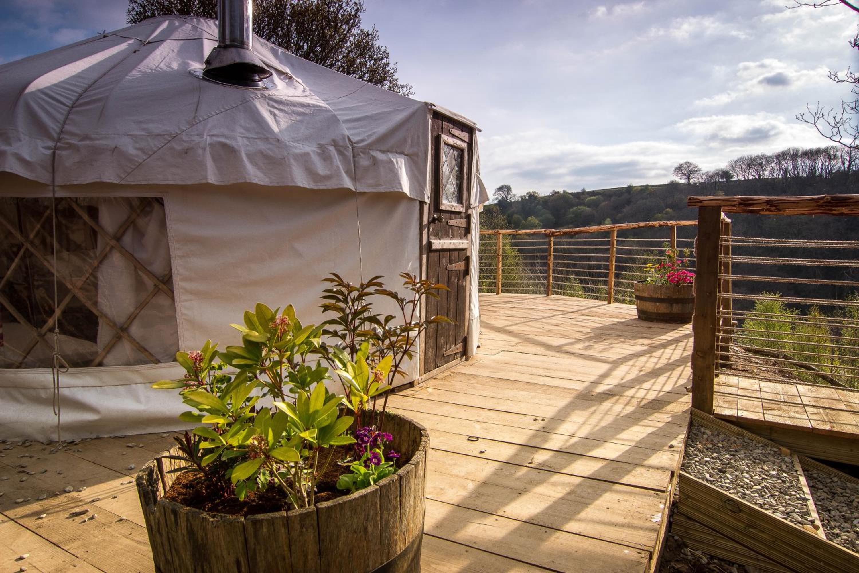 Ceridwen Glamping, double decker bus and Yurts