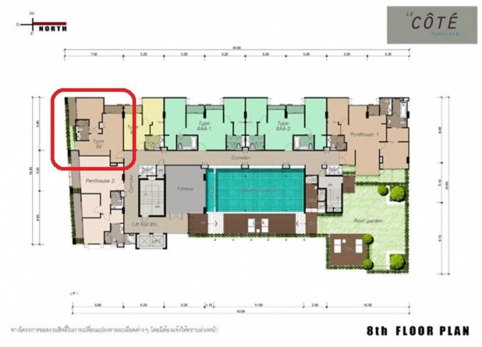 Le Cote, Thonglor Soi 8, Top Floor 2 Balcony 55sqm