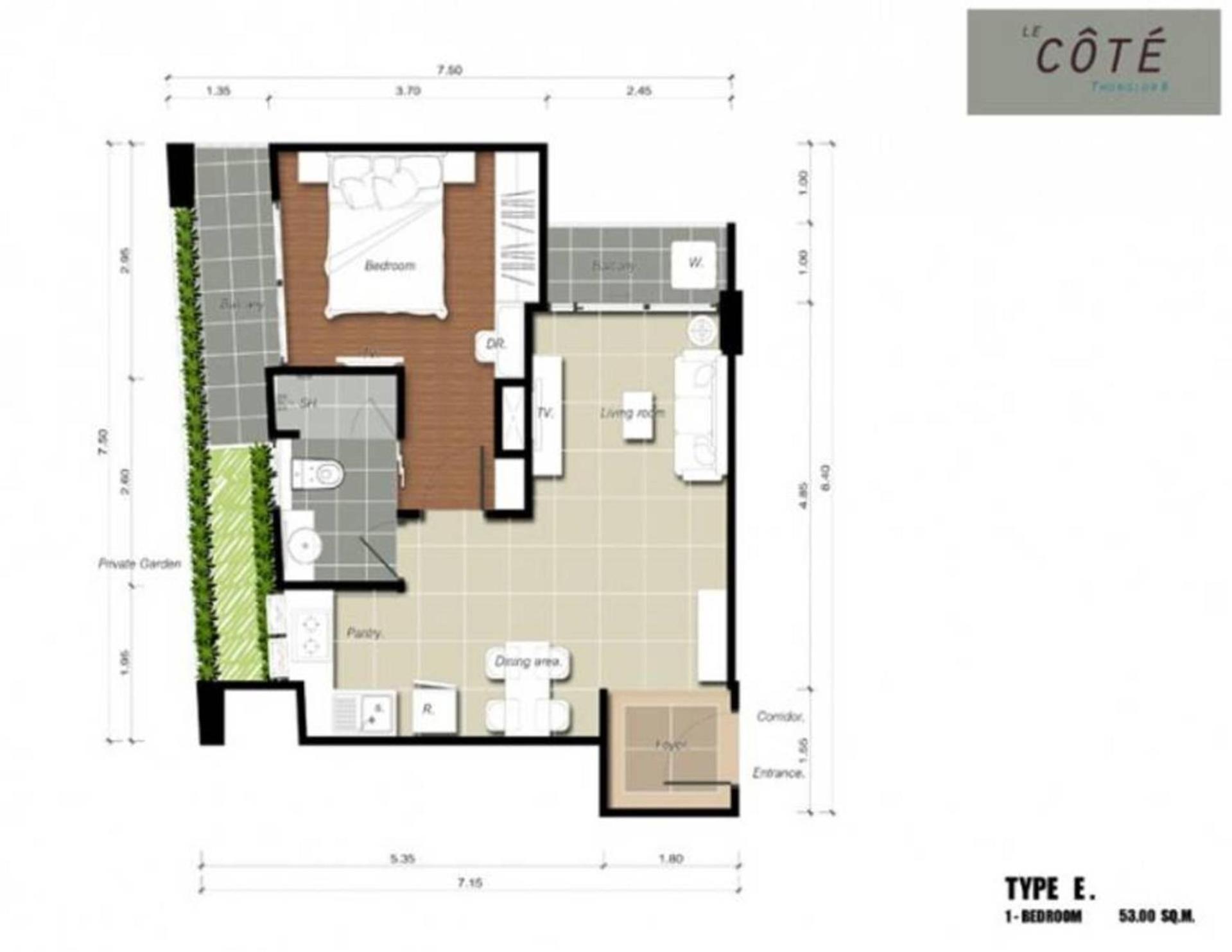 Le Cote, Thonglor Soi 8, Top Floor 2 Balcony 55sqm