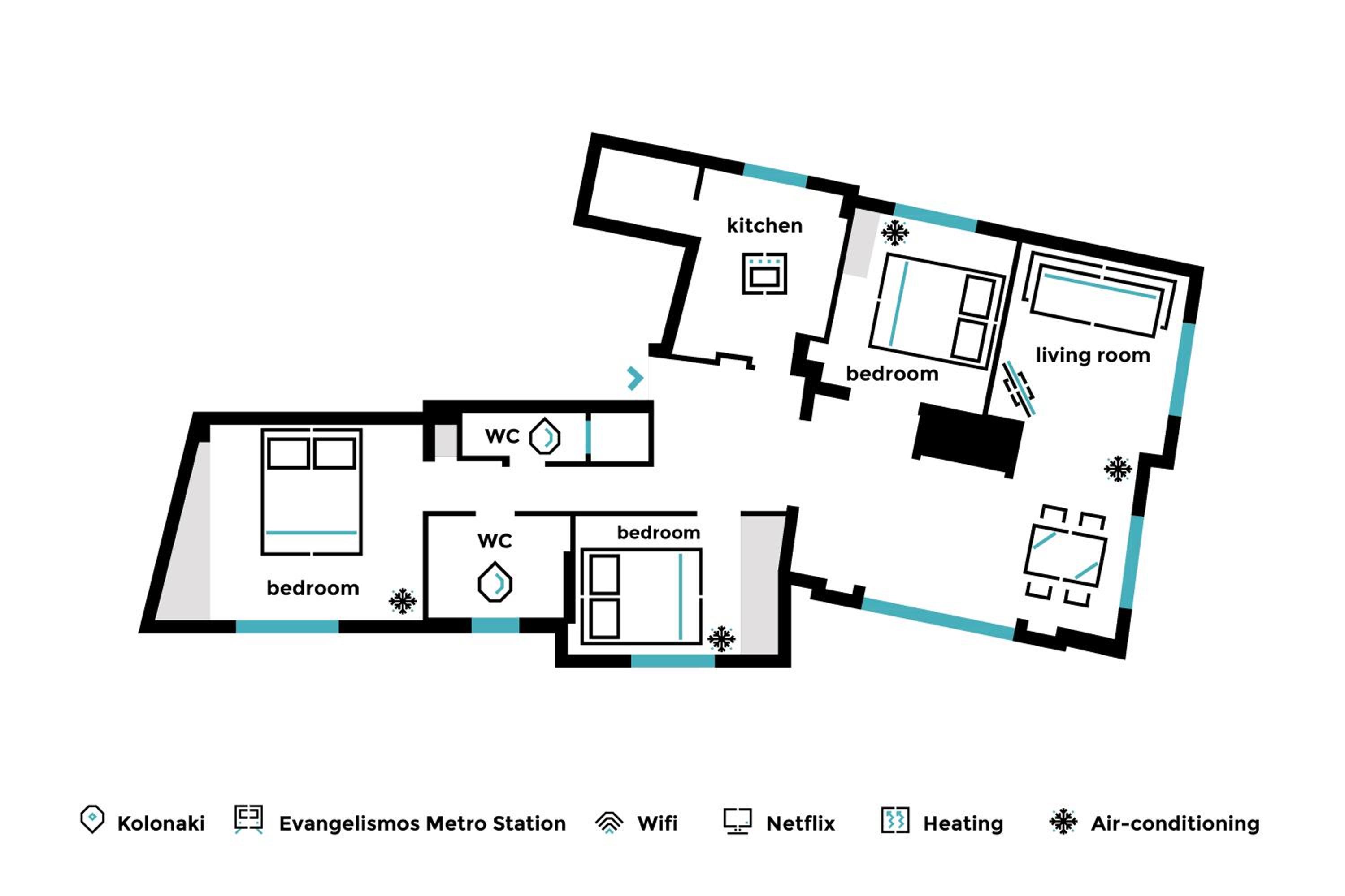 Elegant Luminous 3BD apartment in Kolonaki by UPSTREET