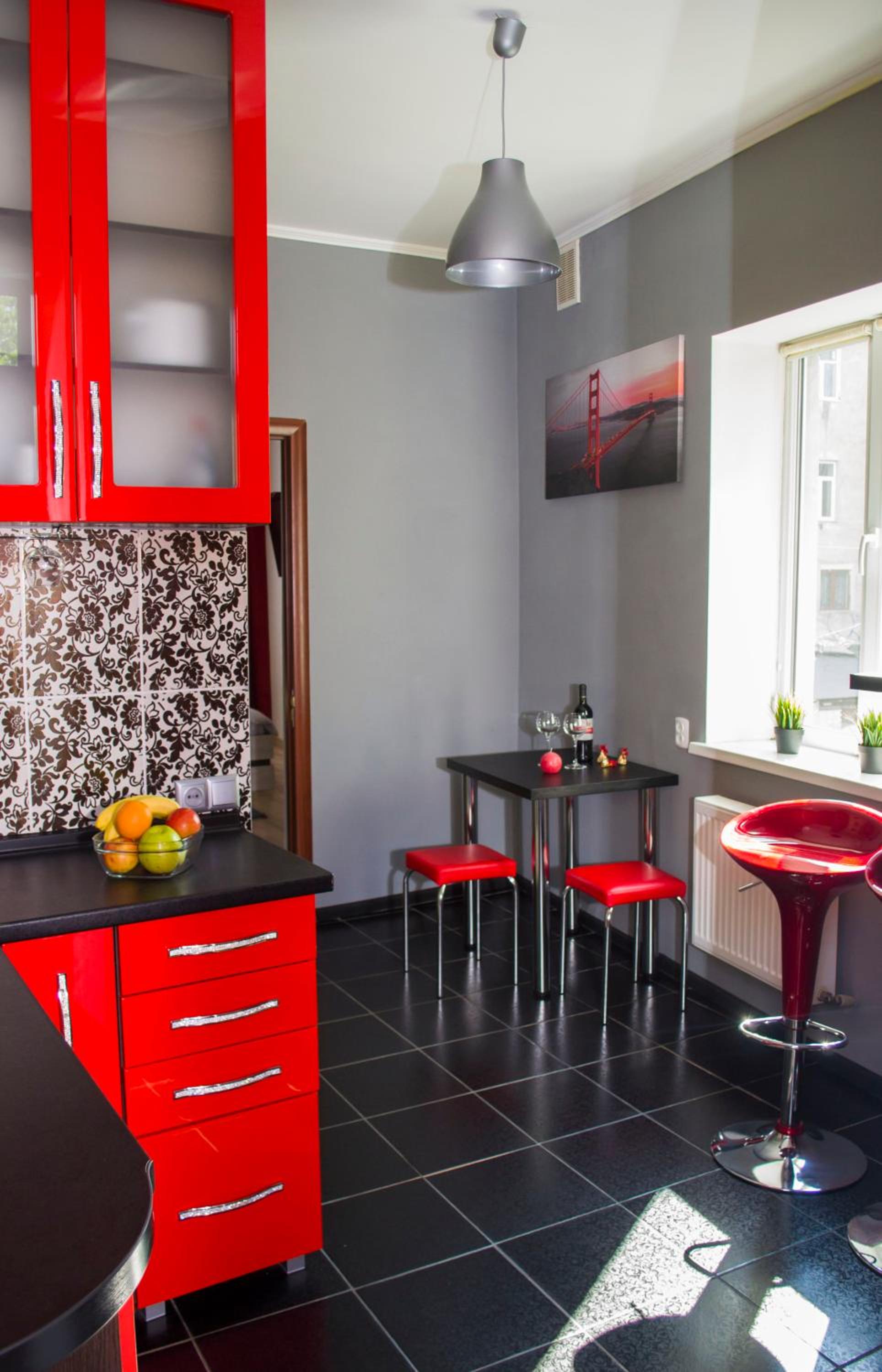 Modern Red Apartment view 2