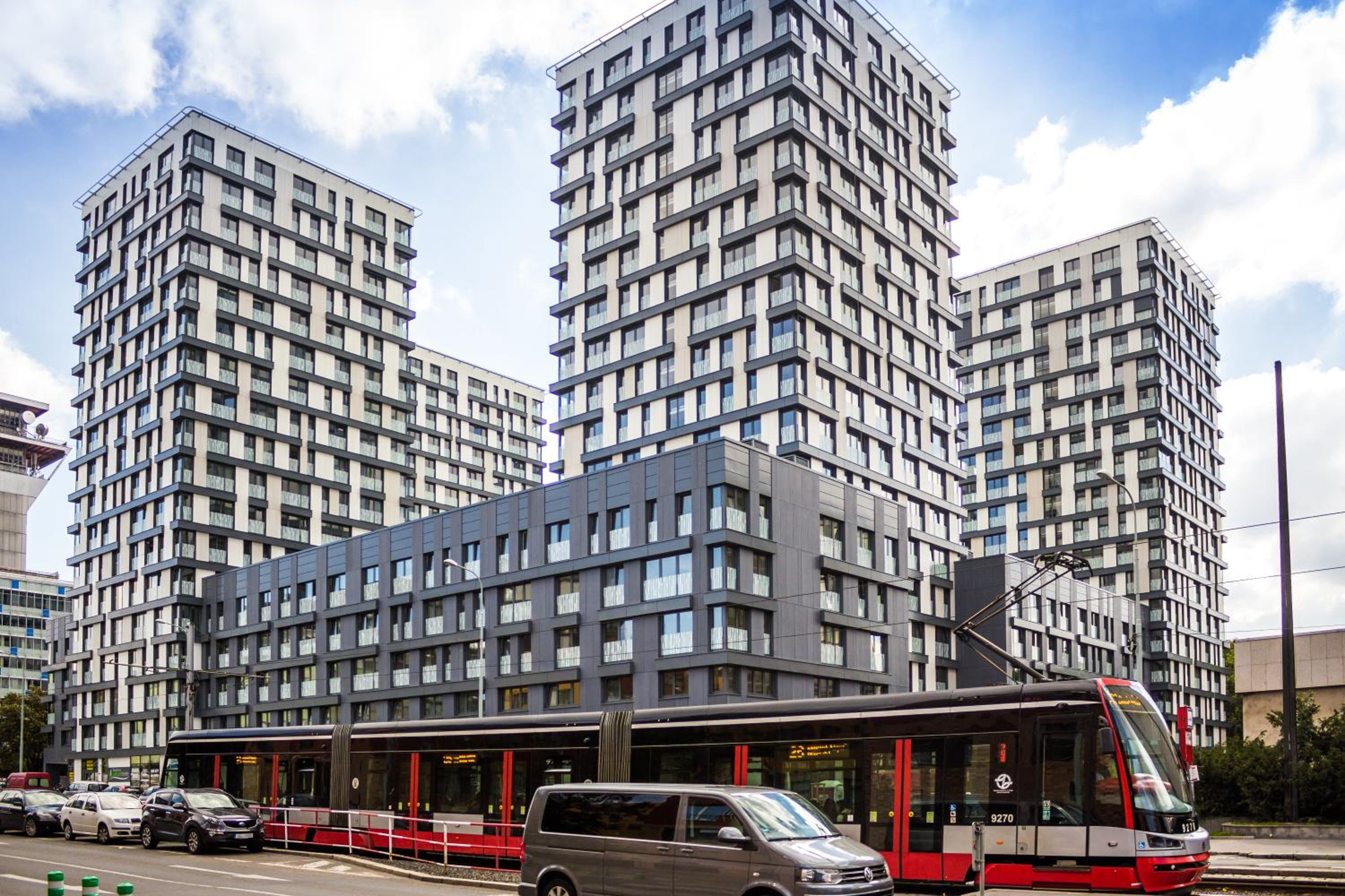 Prague apartment in residential tower · parking