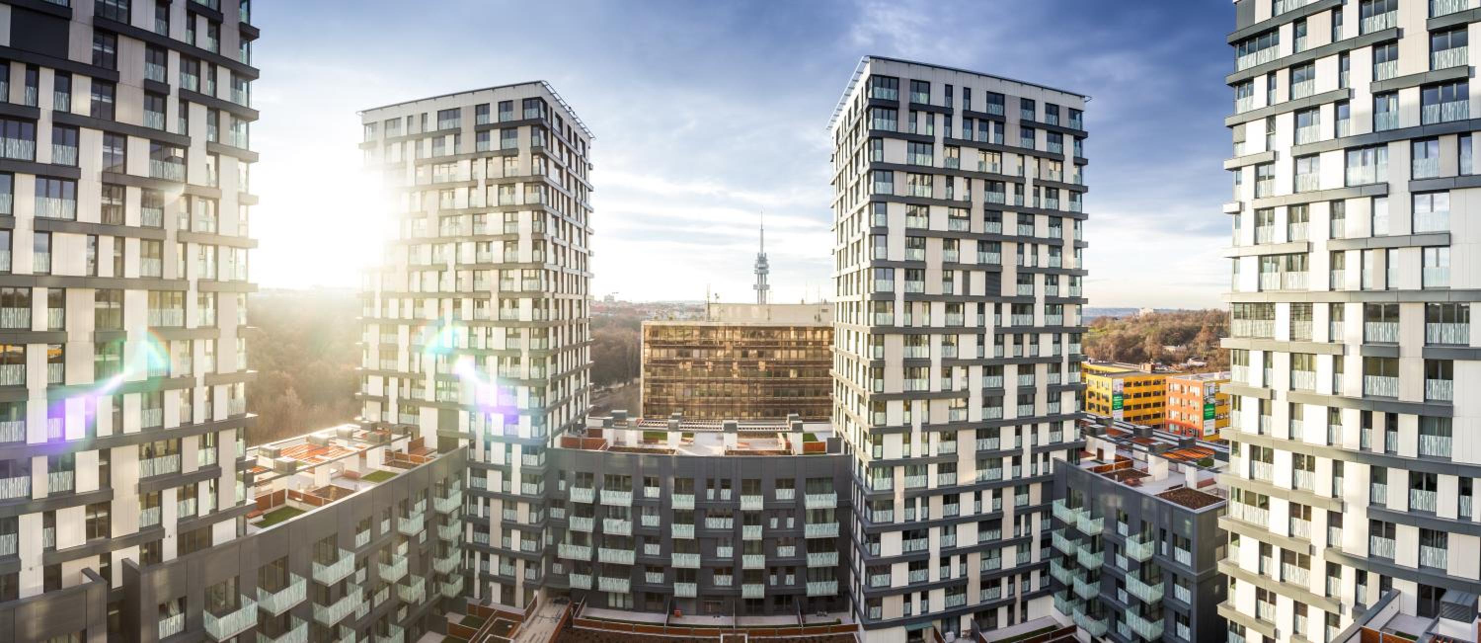 Prague apartment in residential tower · parking