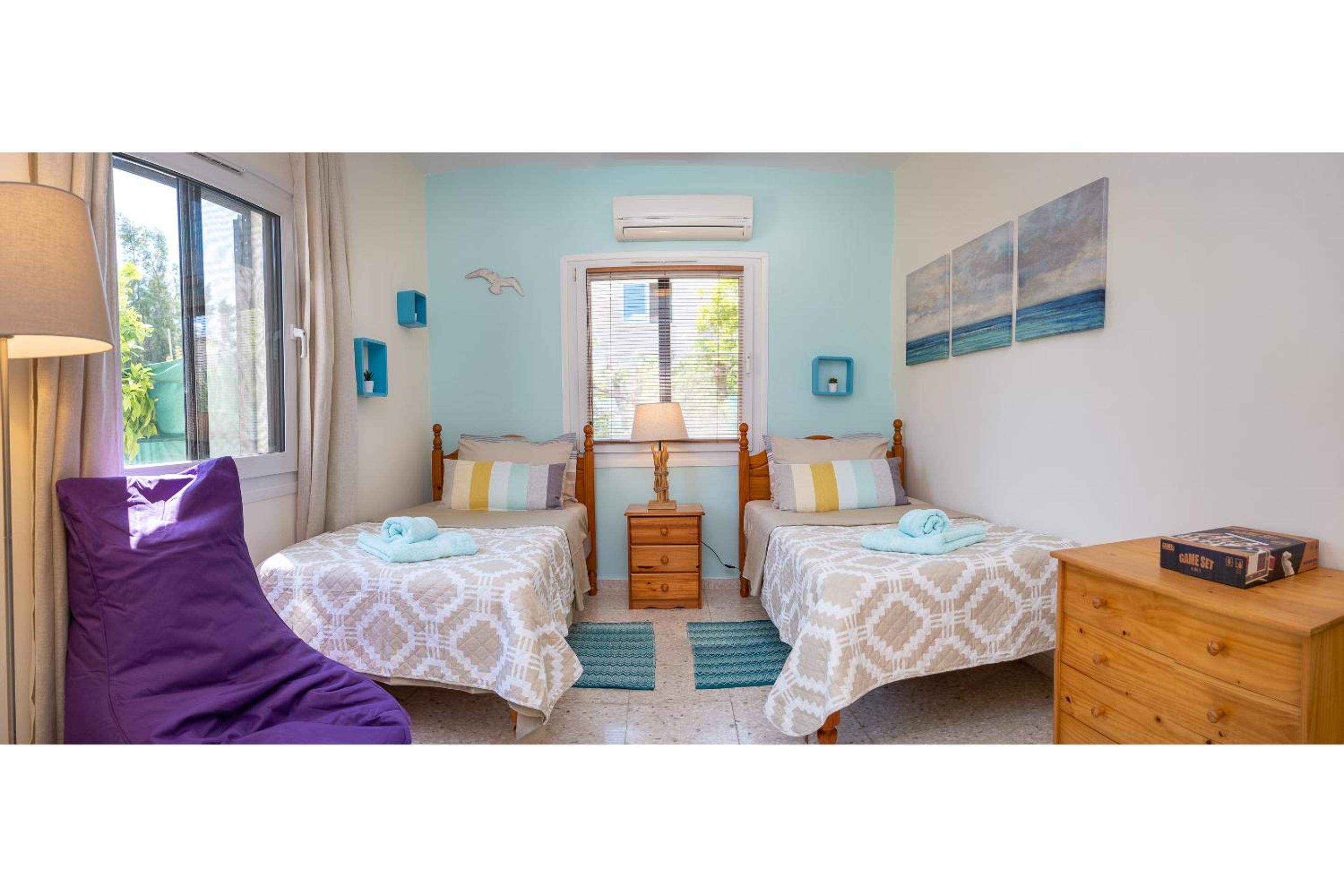 Dalia 2 Bedroom Apartment with Pool & Garden, Parking, Walk to Beach, Gated Complex