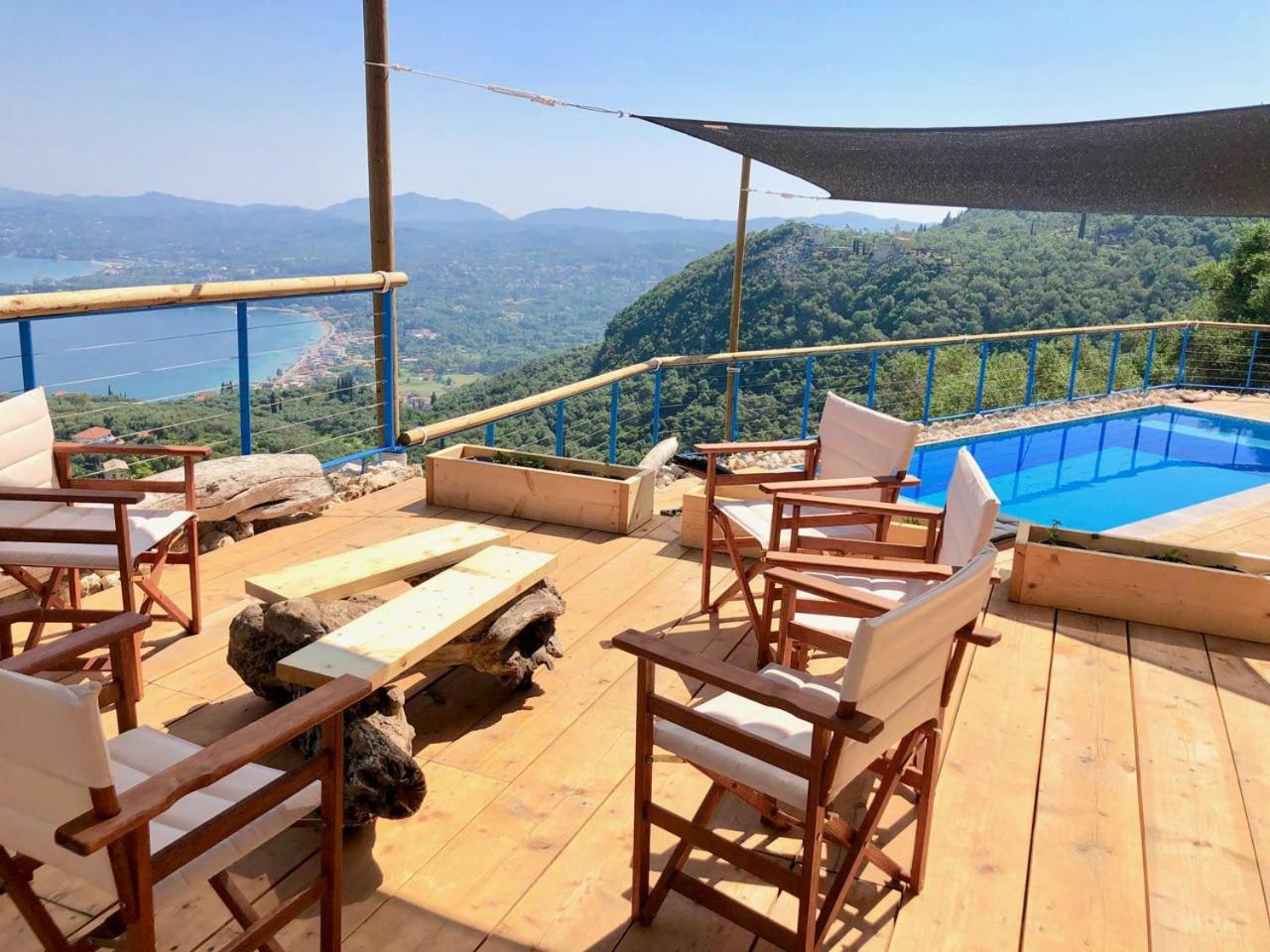 House Teigan of Villa Intaba Breath Taking Sea Views Corfiot Riviera Corfu Island Greece with Pool close to Ipsos Beach view 5
