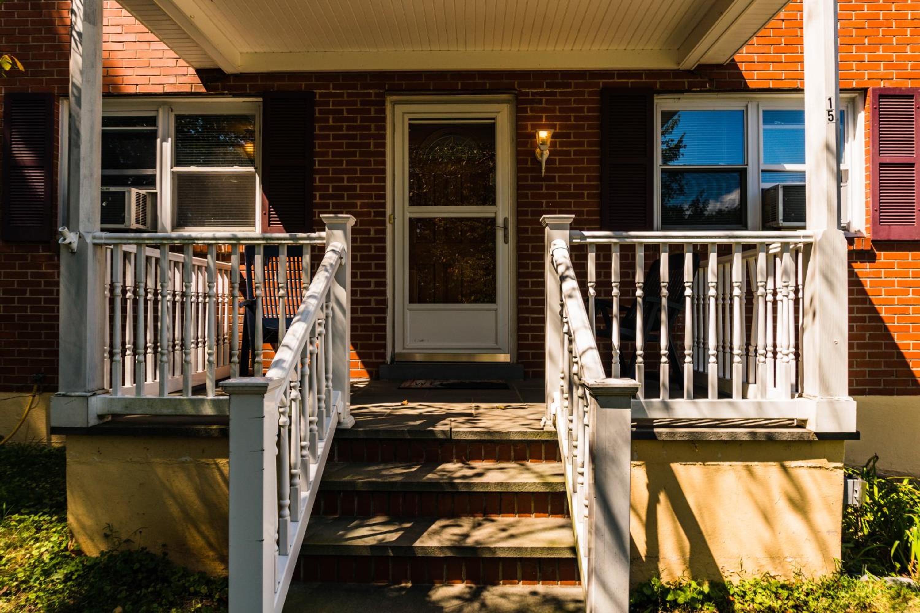 Red brick house view 2