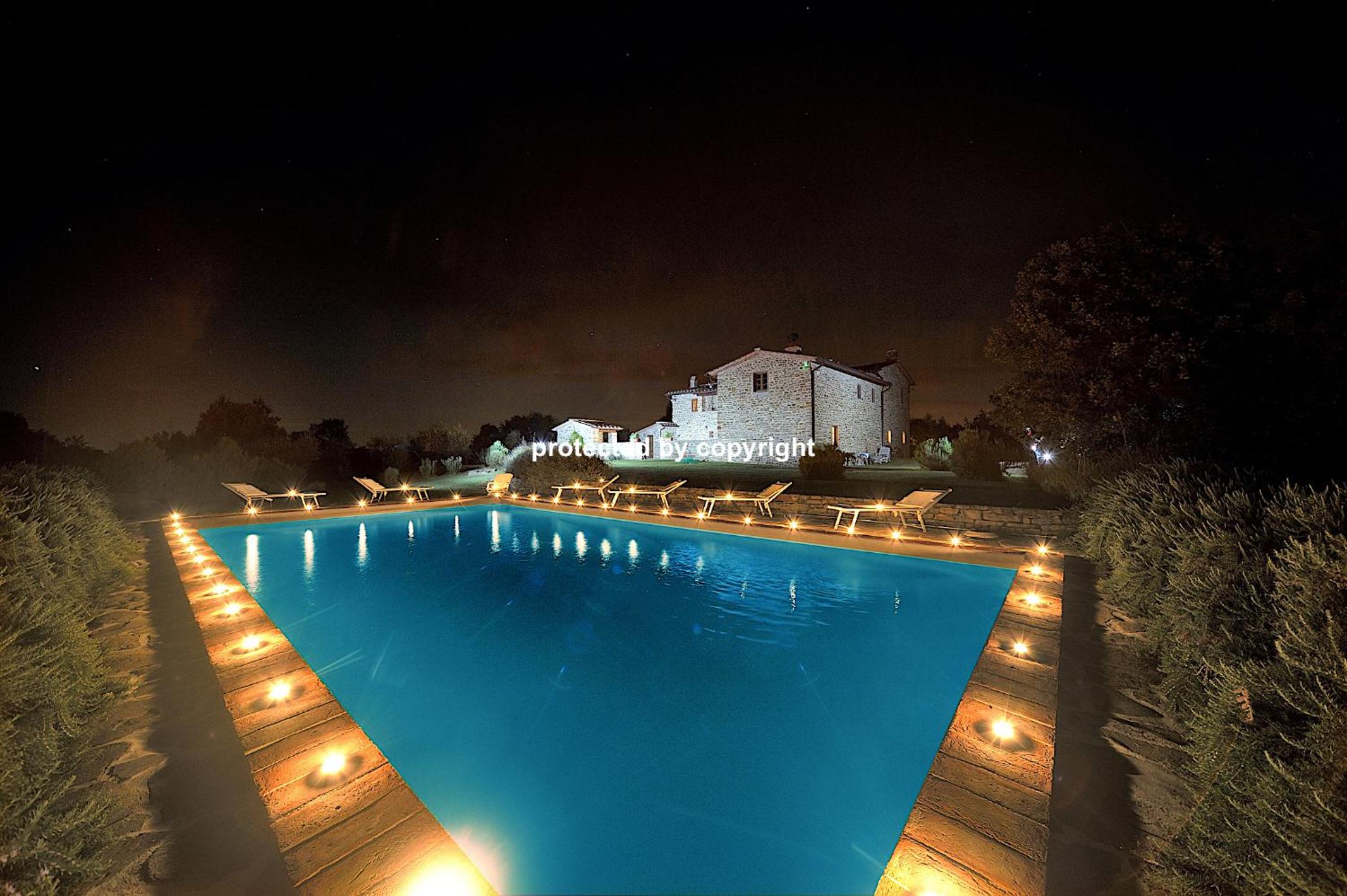 Luxury Stone Villa Salt Water Pool view 2