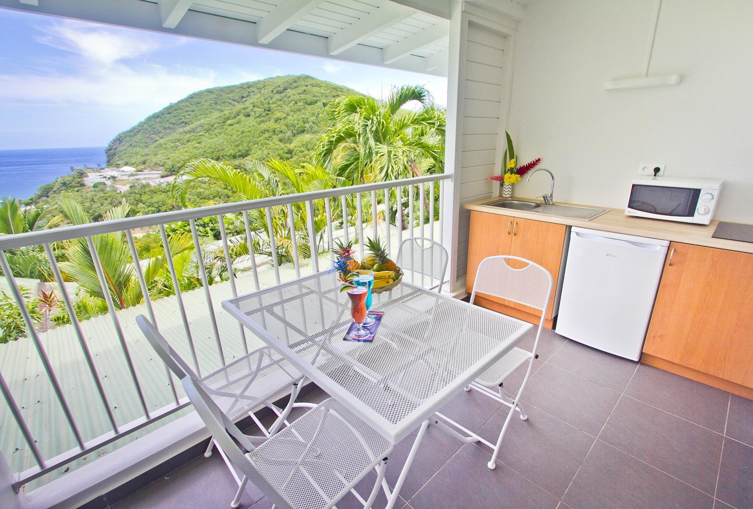 Duplex 4 personnes Chambre vue mer Résidence O Coeur de Deshaies view 4