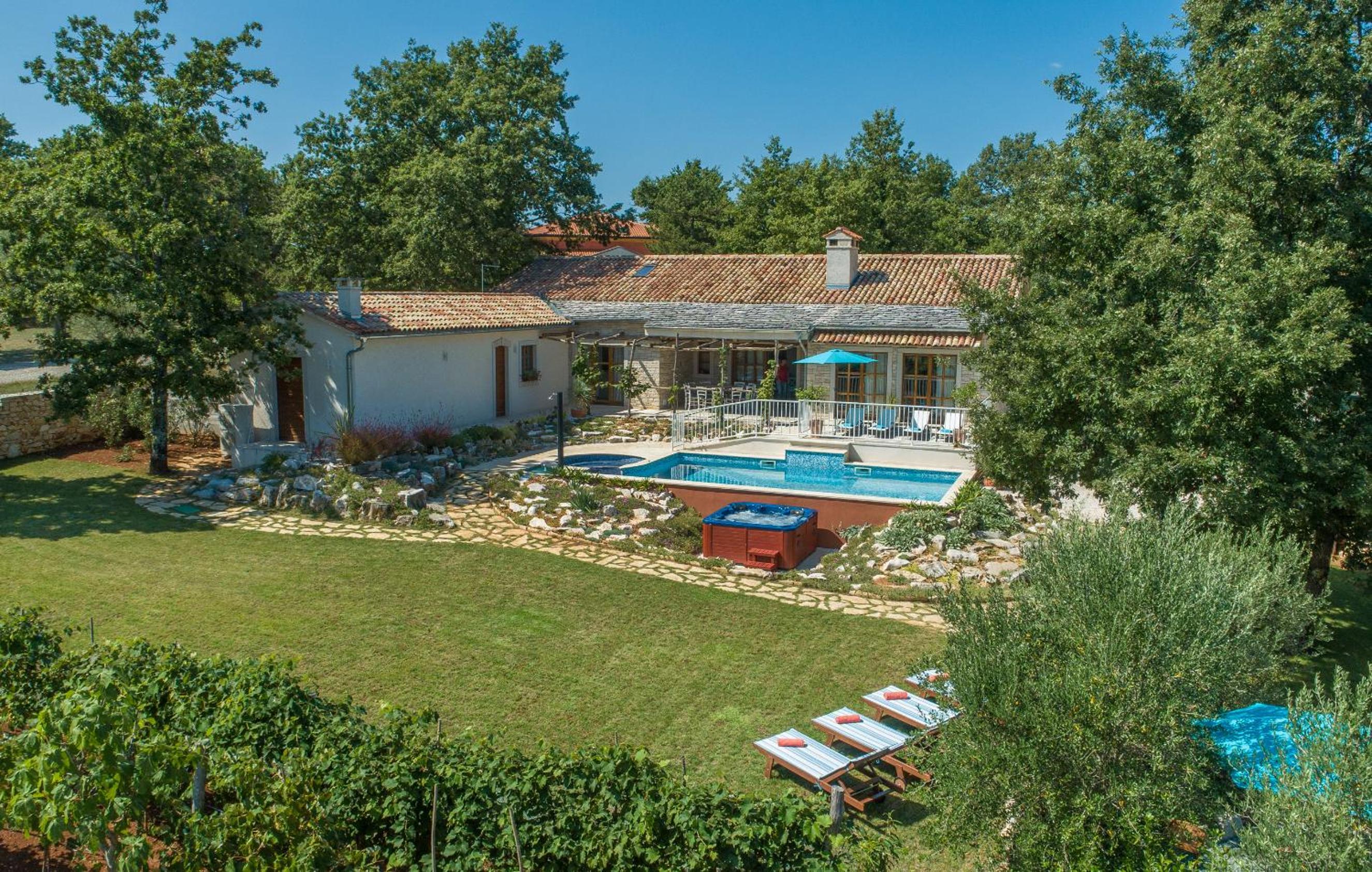 Family Villa Lipica with private pool and jacuzzi view 2
