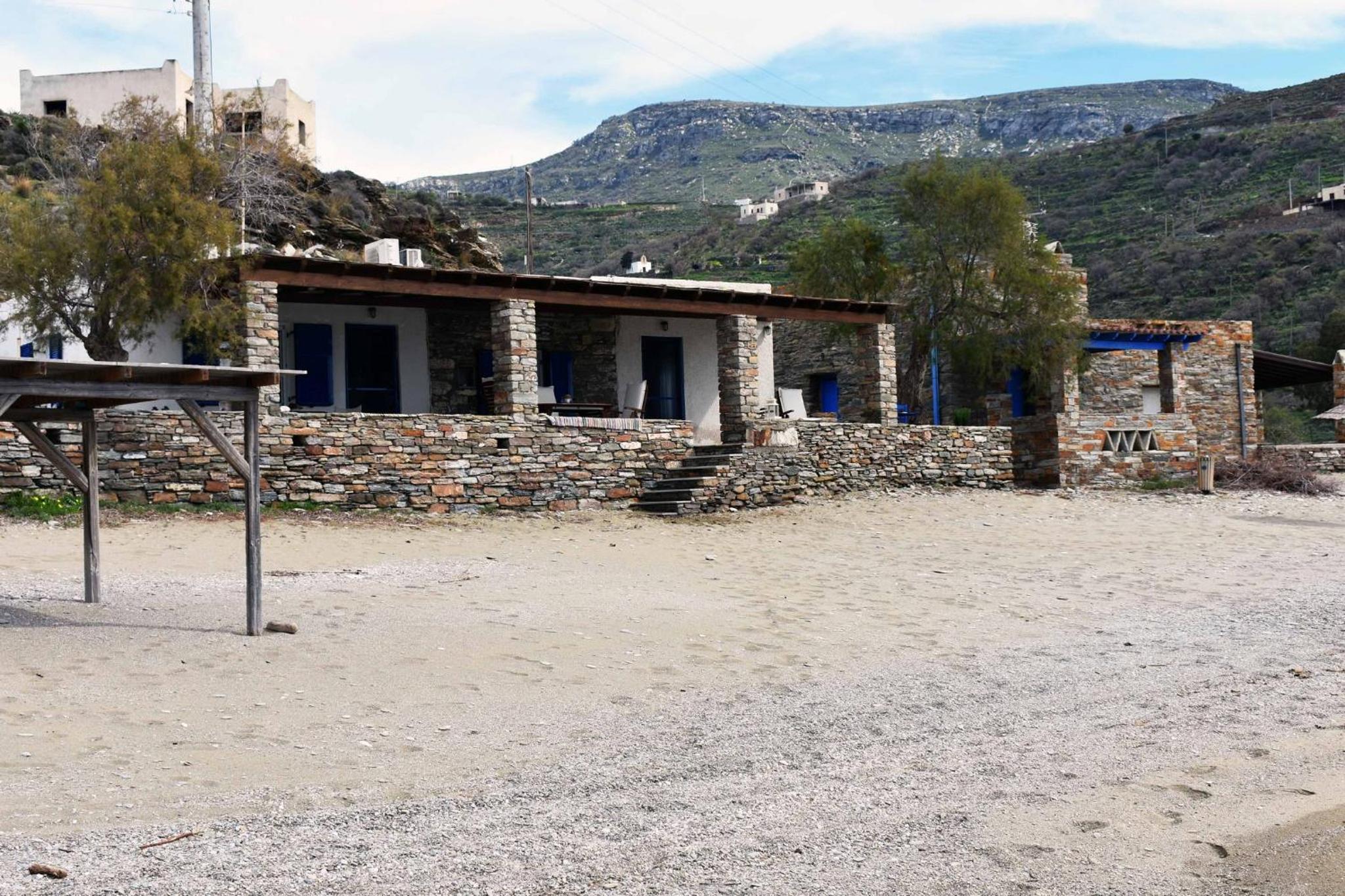 The Stone Beach House in the area of Kampi, Koundouros