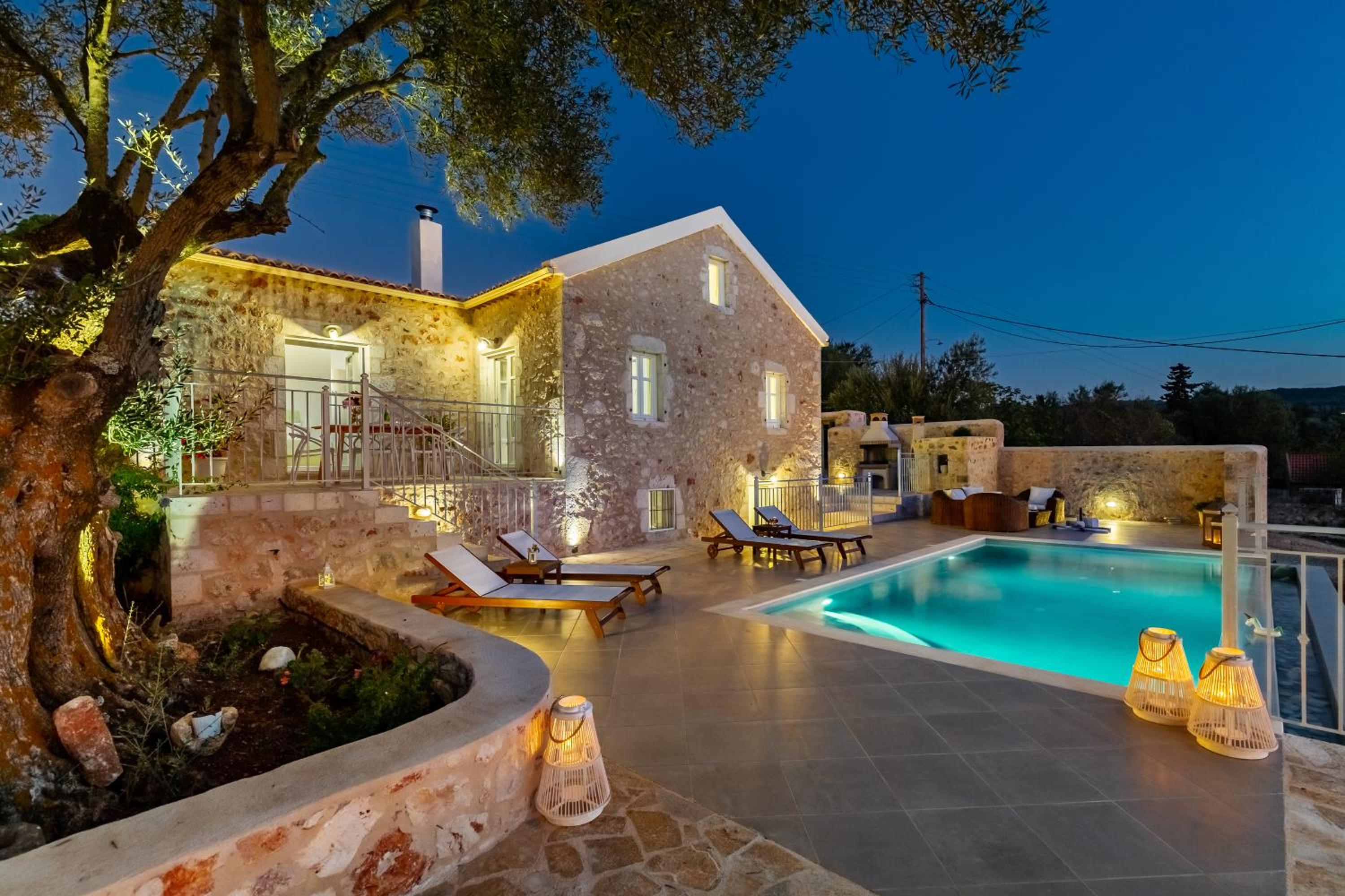Fiscardo Luxury Stone Villa Alex ,with sunset view!
