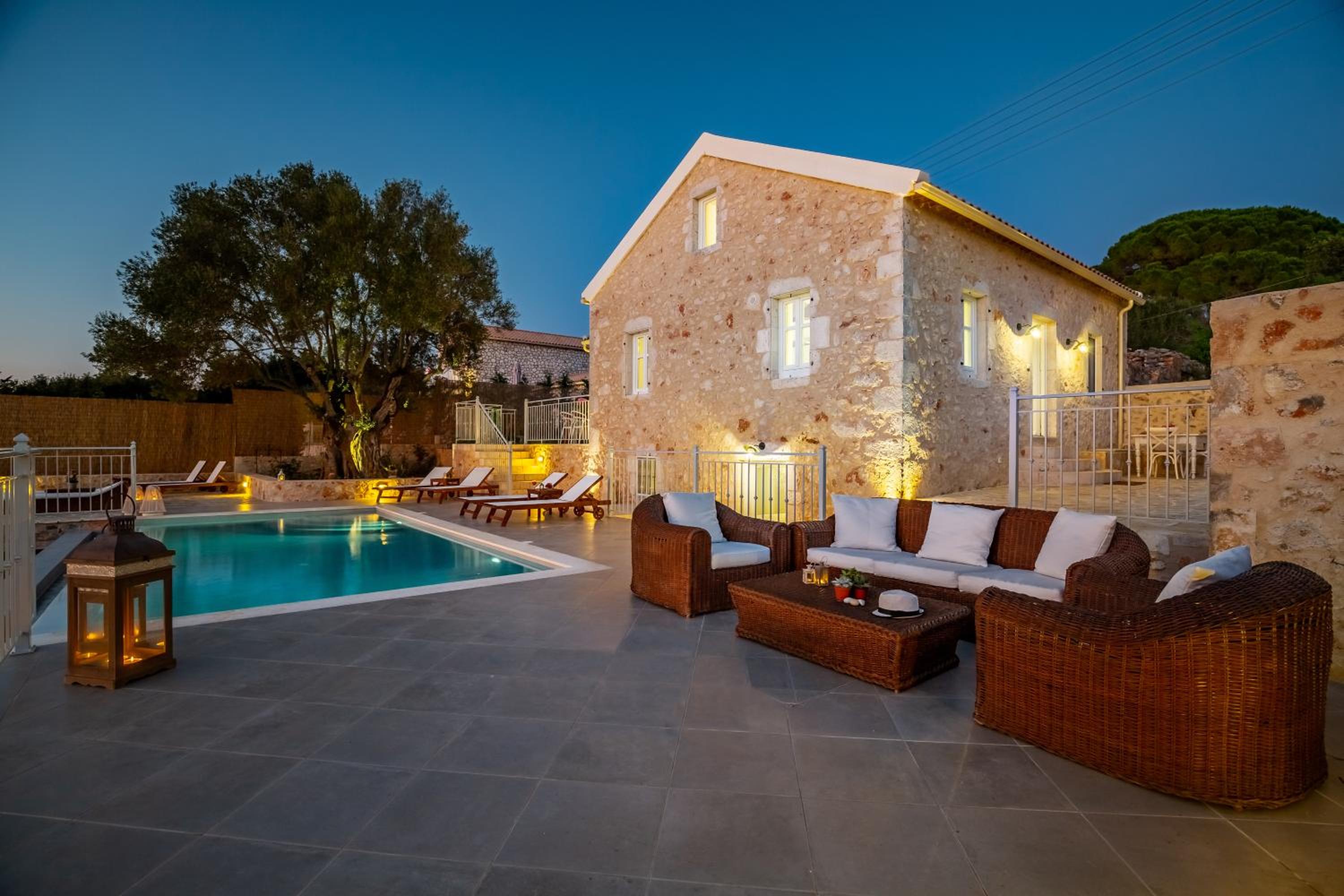 Fiscardo Luxury Stone Villa Alex ,with sunset view!