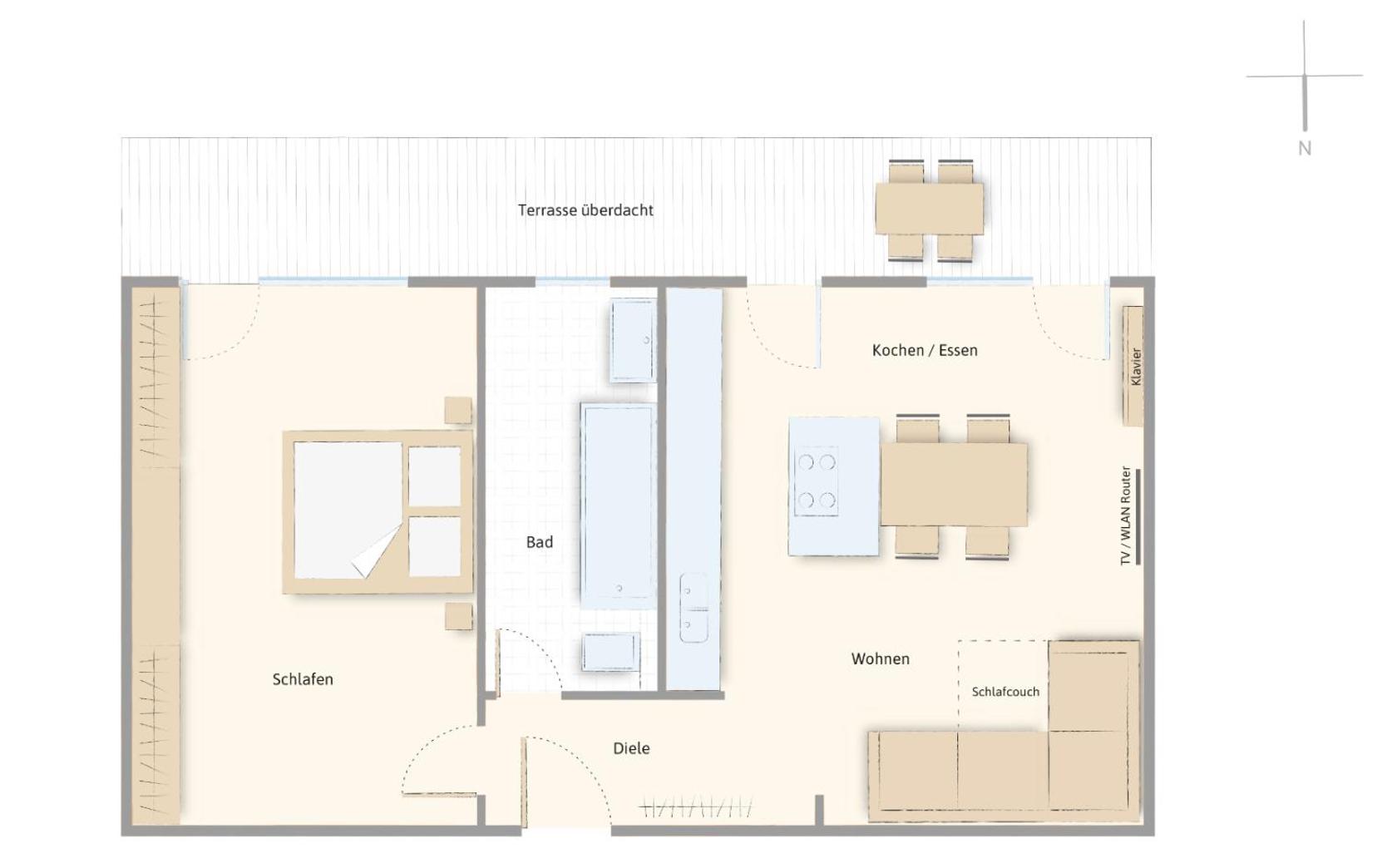Moderne Ferienwohnung nahe SWR und Golfplatz