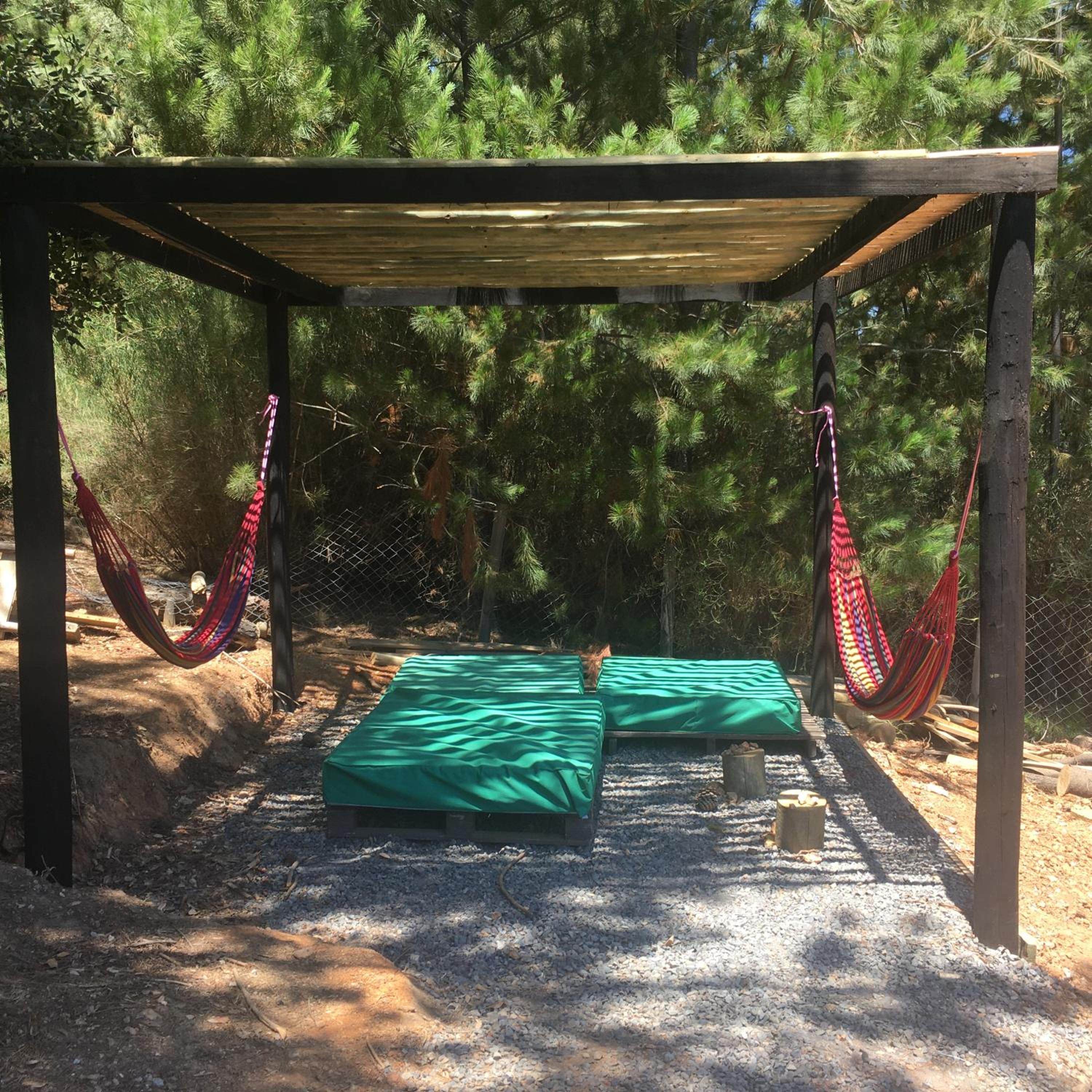 Acuarela minicasas con piscina en Lago Vichuquen