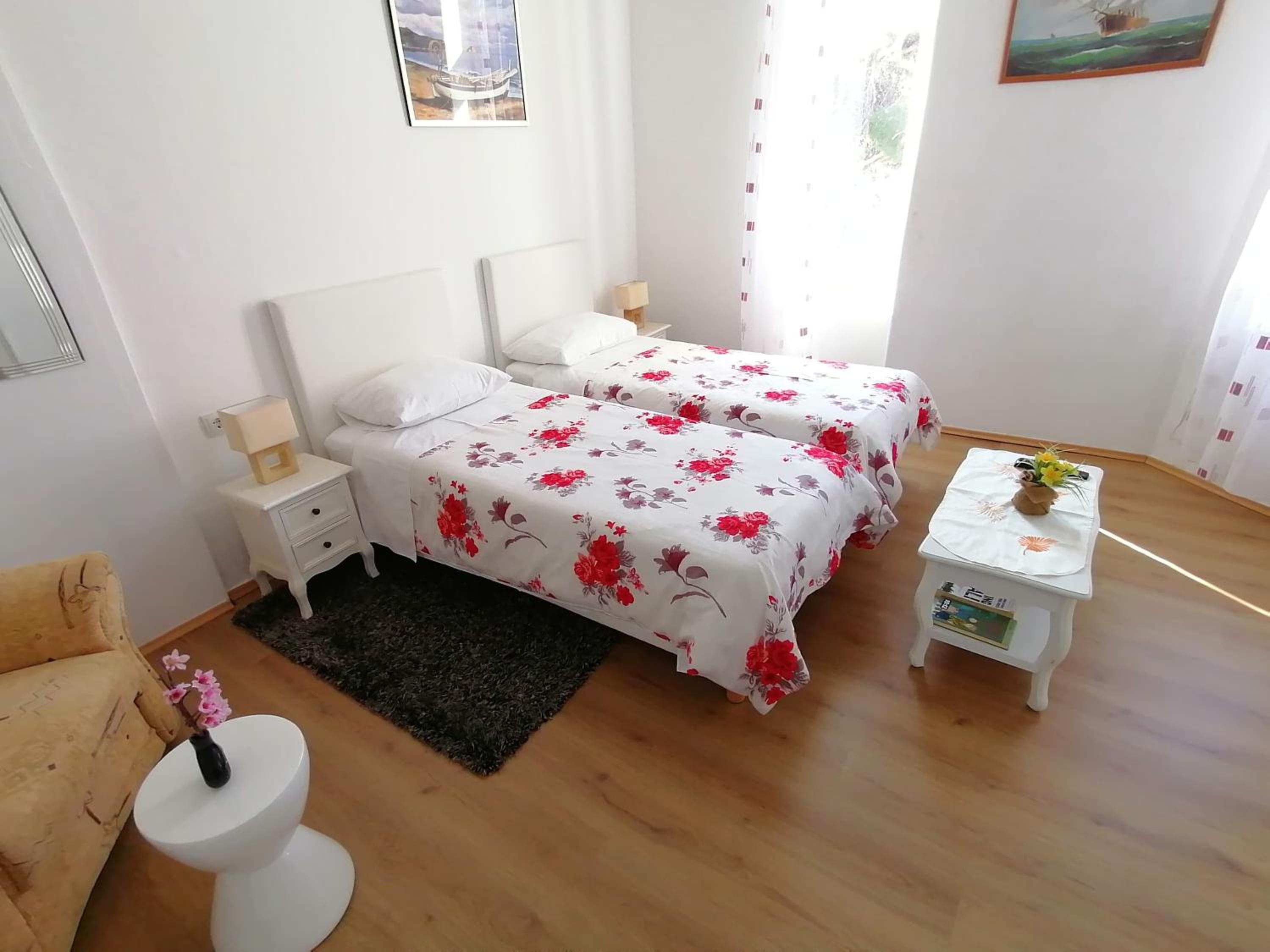 Two-bedrooms apartment with balcony and sea view,near Old town