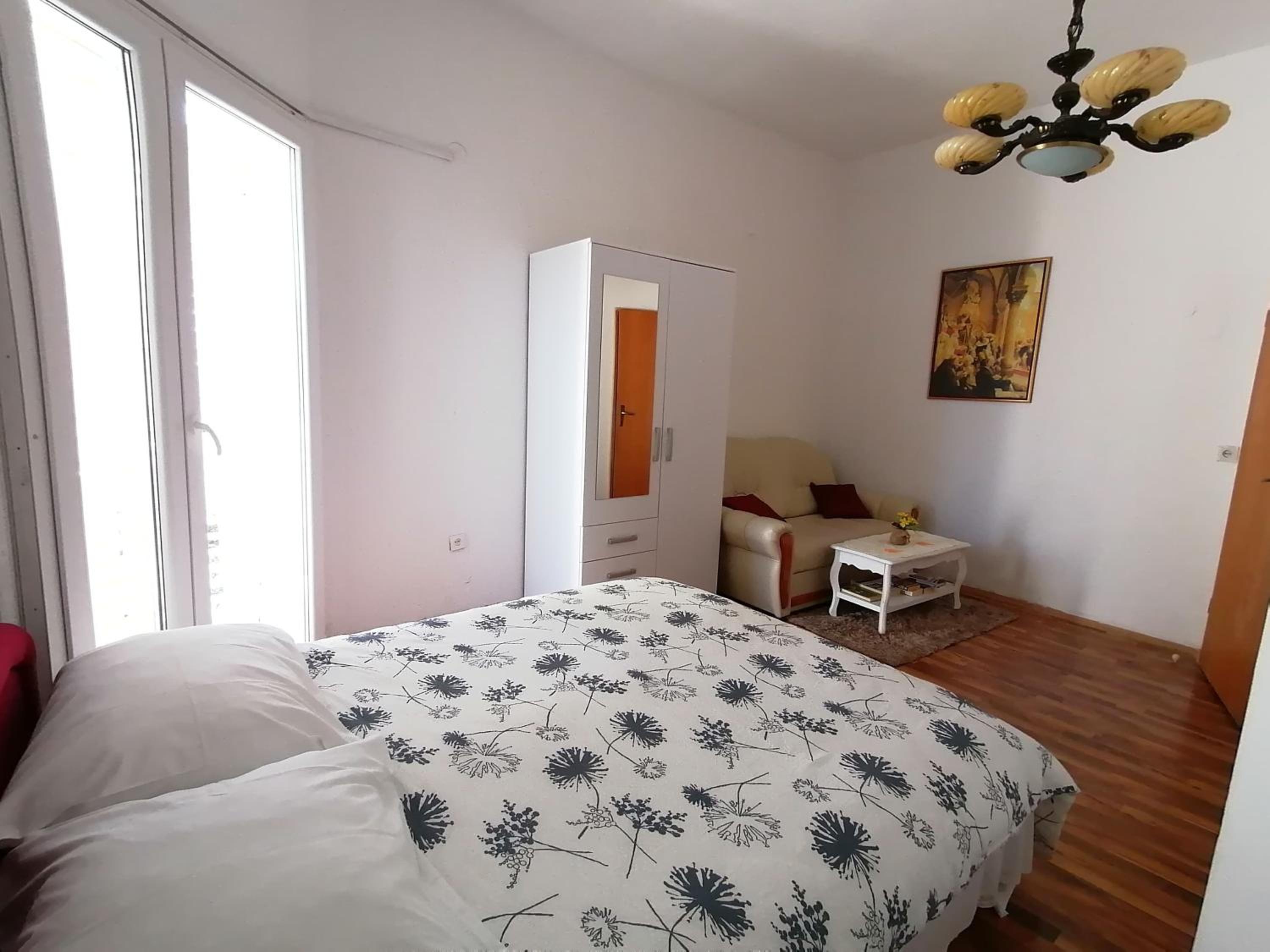 Two-bedrooms apartment with balcony and sea view,near Old town