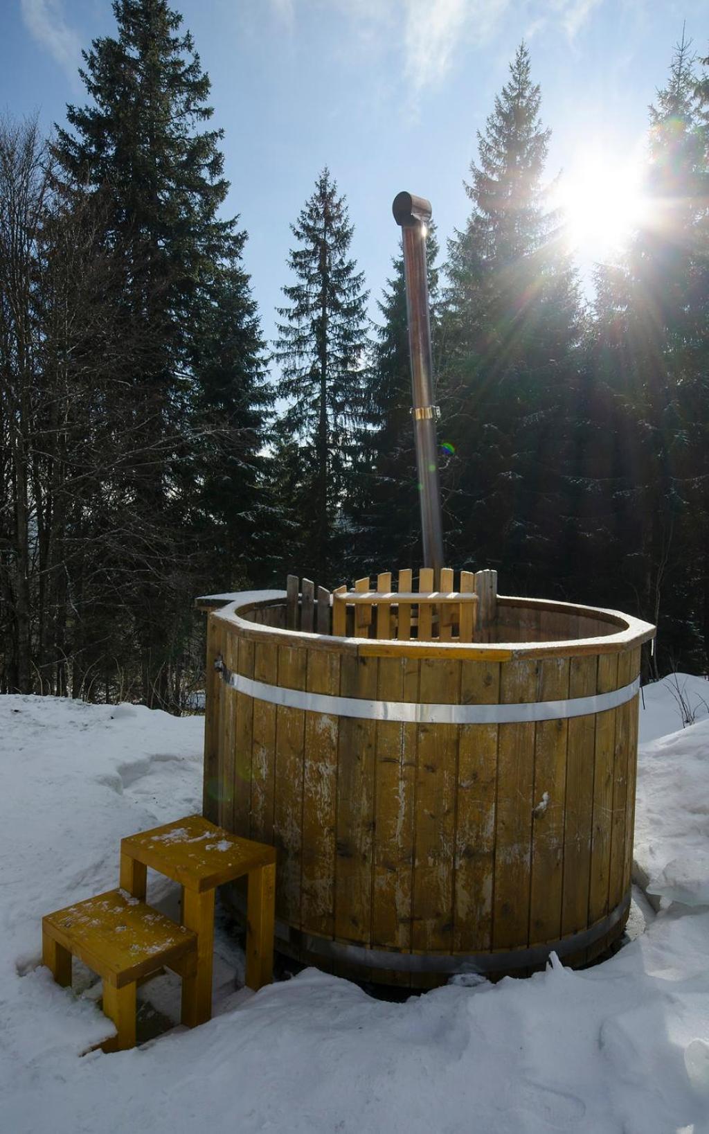 Luxus-Ferienhaus Blockhaus Chalet Nr 3 Toplage am Feldberg mit Sauna, Outdoor-Hottub, Kamin auf 1300m üM