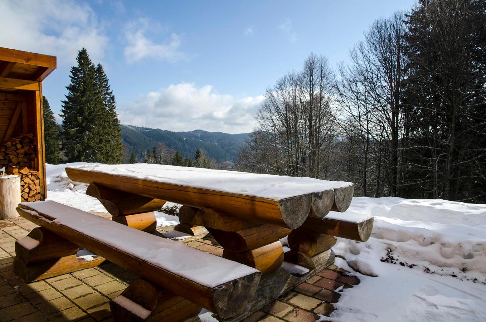 Luxus-Ferienhaus Blockhaus Chalet Nr 3 Toplage am Feldberg mit Sauna, Outdoor-Hottub, Kamin auf 1300m üM