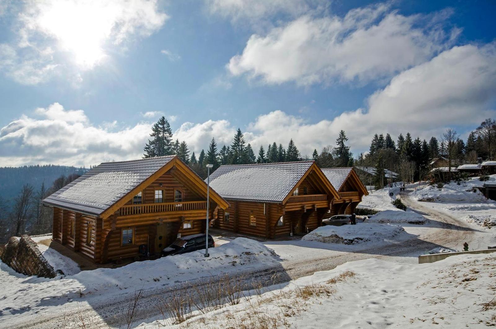Luxus-Ferienhaus Blockhaus Chalet Nr 3 Toplage am Feldberg mit Sauna, Outdoor-Hottub, Kamin auf 1300m üM