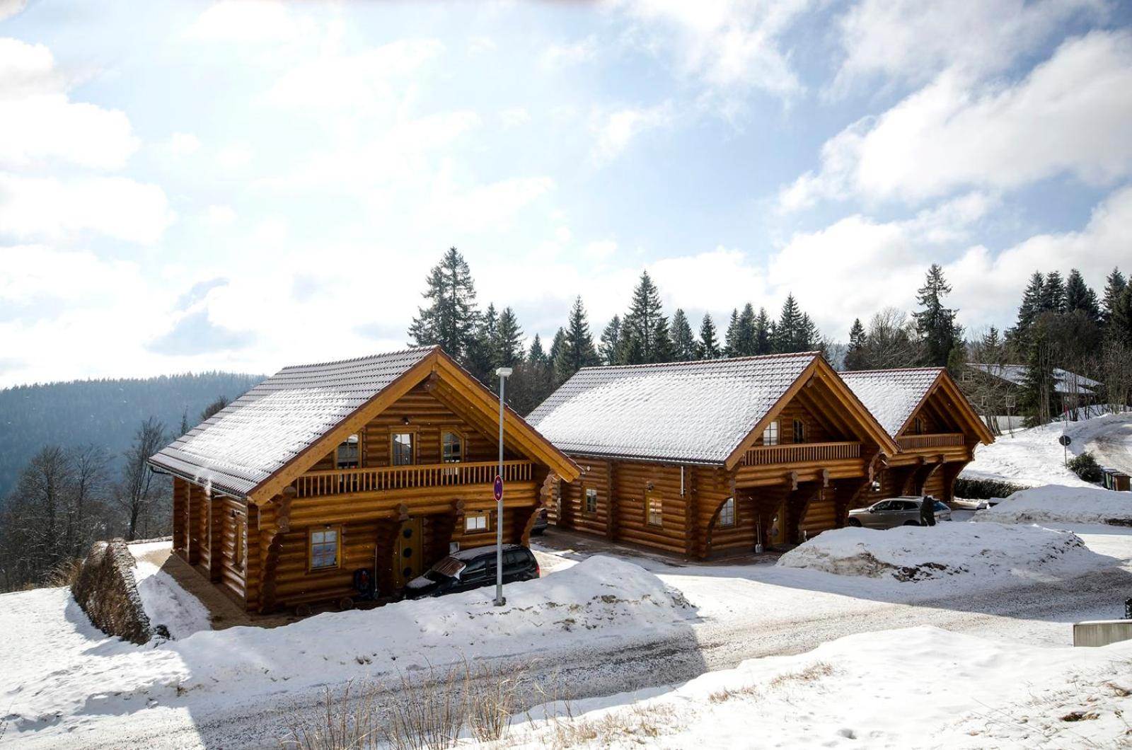 Luxus-Ferienhaus Blockhaus Chalet Nr 1 Toplage am Feldberg mit Sauna, Outdoor-Hottub, Kamin auf 1300m üM