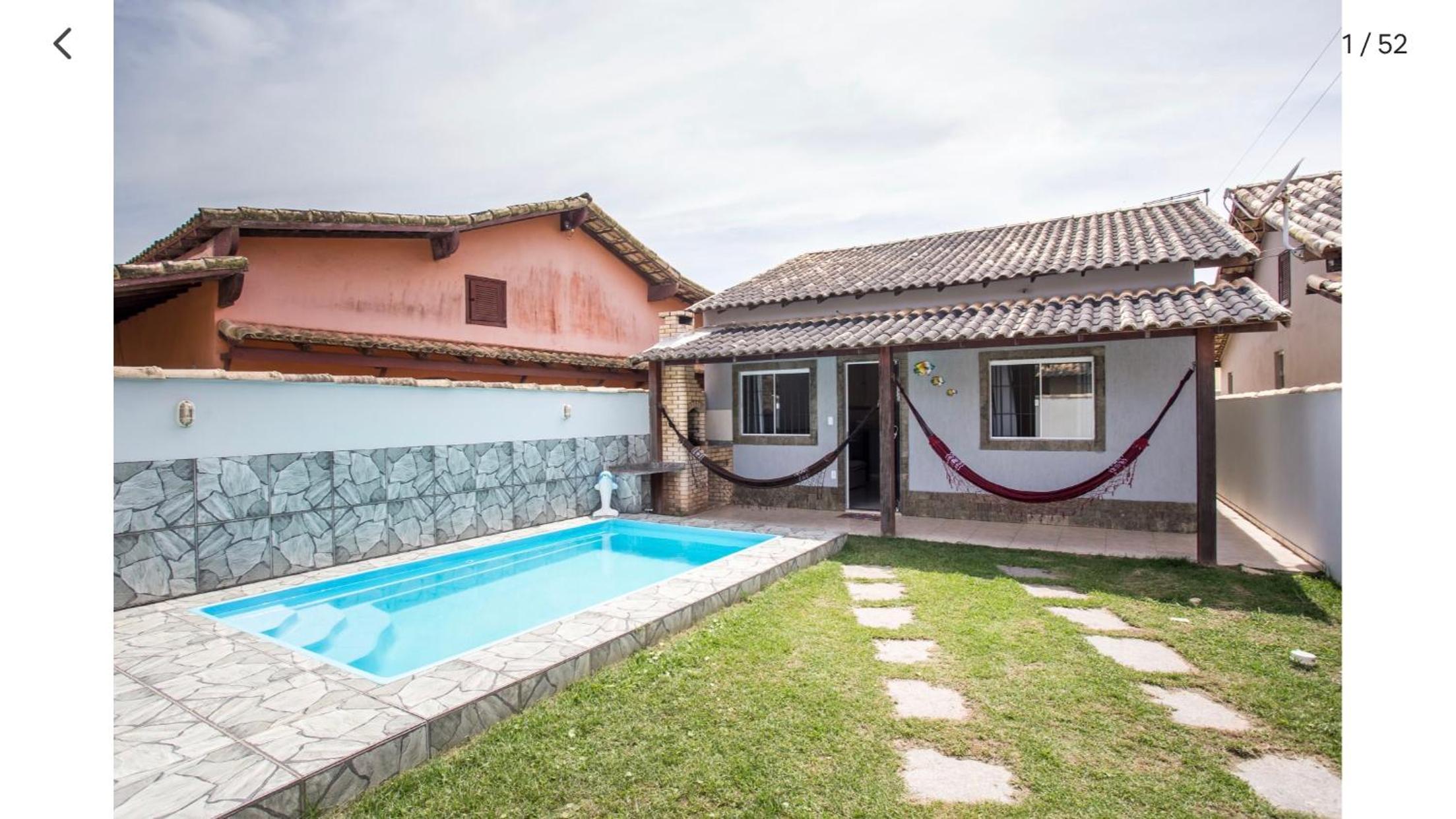 Casa com piscina, wifi e churrasqueira em unamar.