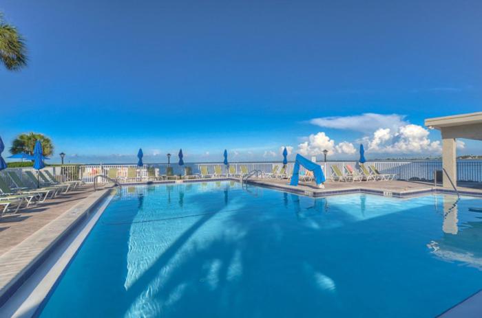 Waterfront view, Heated Pool, Private Balcony view 3