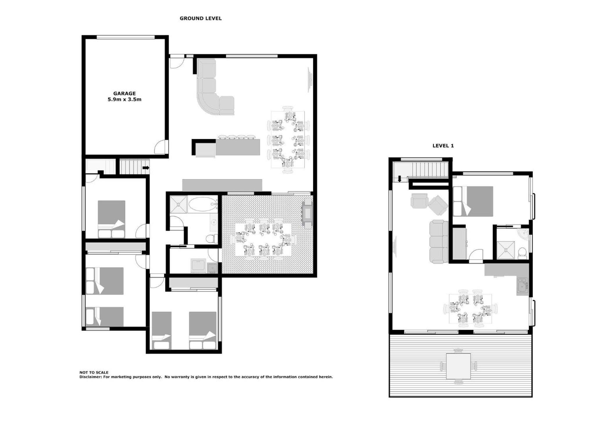 Beach House 8 Mistral Close large house with aircon