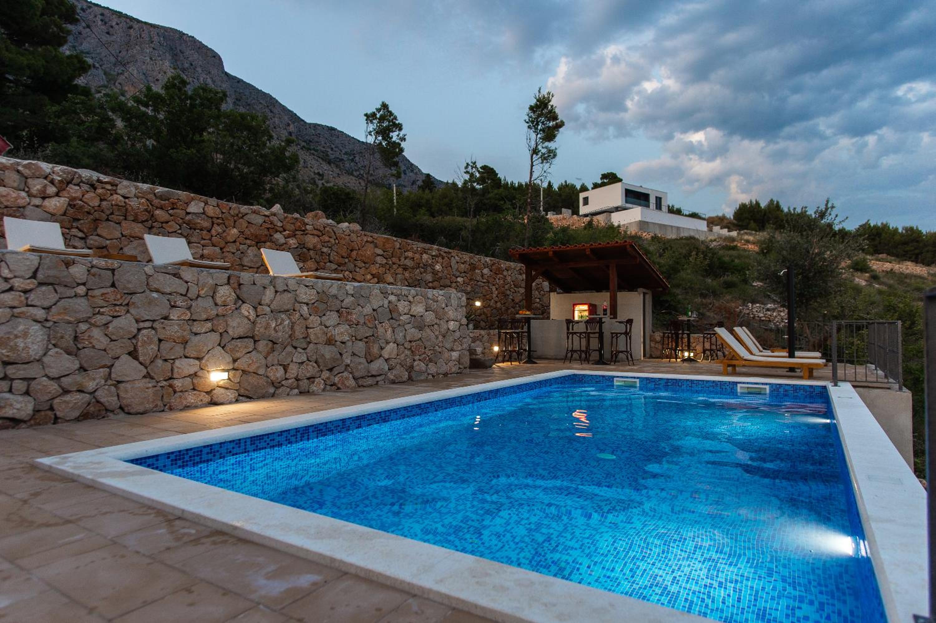 Exclusive Villa Almissa with swimming pool and sea view