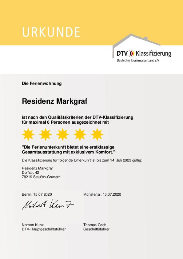 Residenz Markgraf 5 Sterne Ferienwohnung mit Saunahaus und Pool