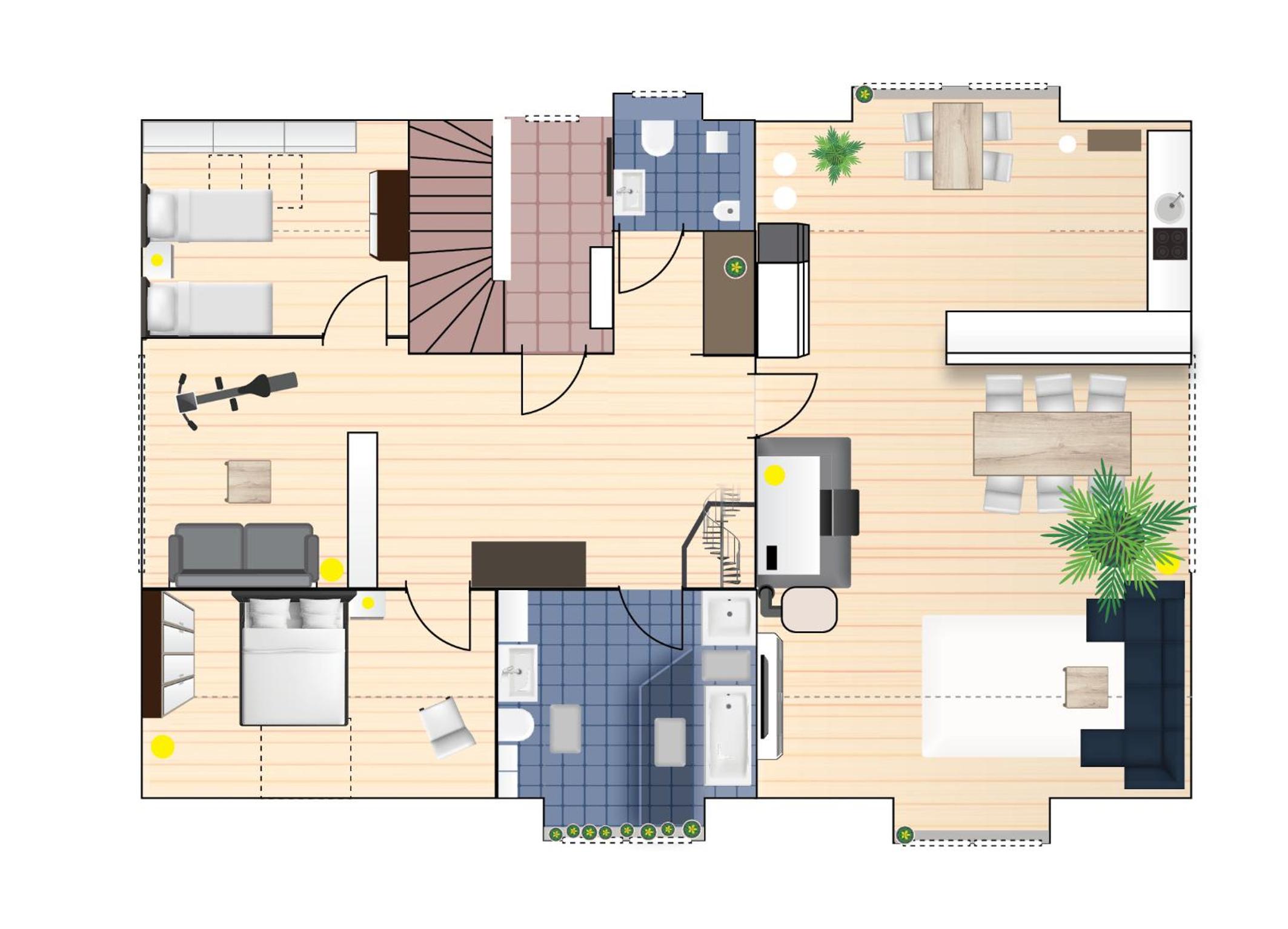 Große 120 qm Ferienwohnung für 6-12 Personen mit Parkplatz nahe Bamberg