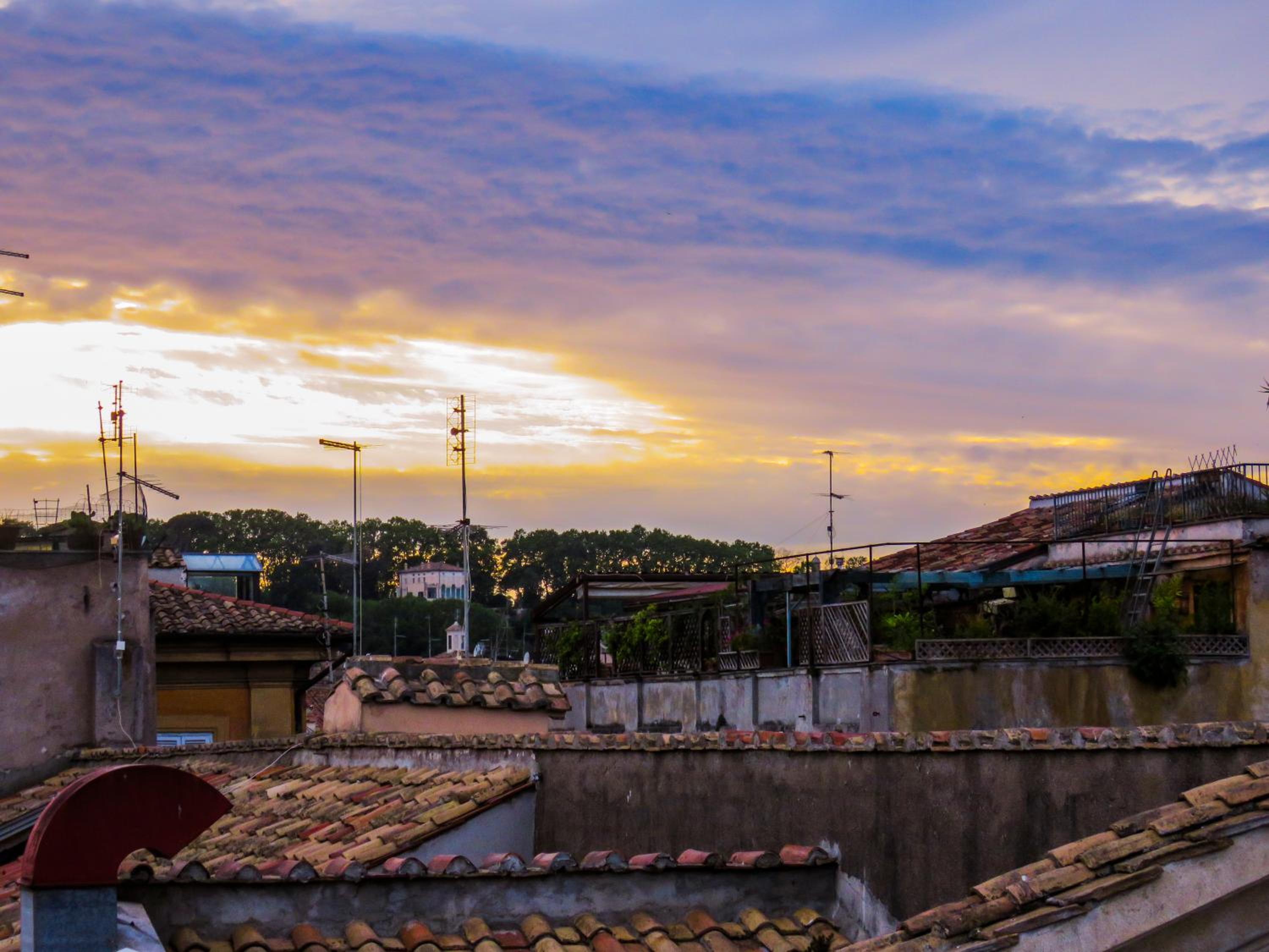 Mattia's penthouse - view over Trastevere roofs