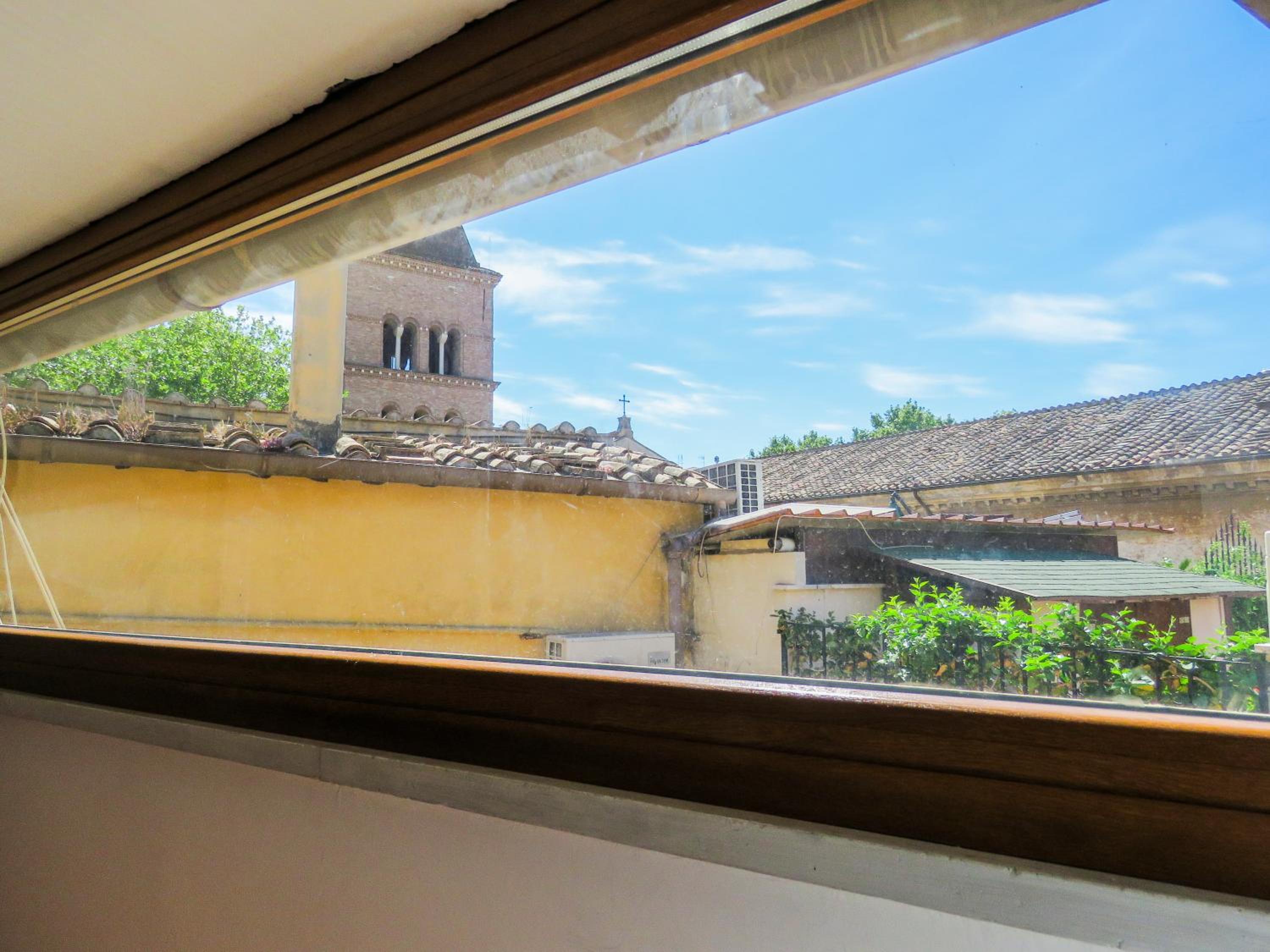 Mattia's penthouse - view over Trastevere roofs