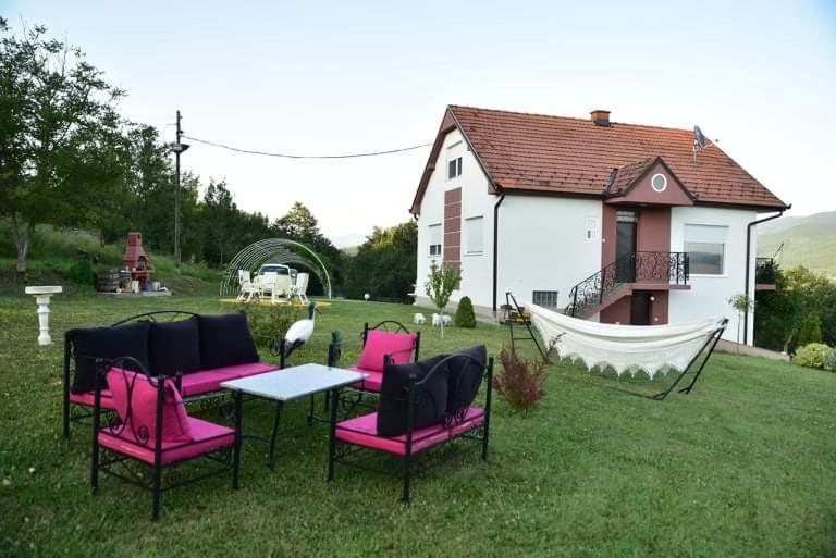 Dušanovac Panorama House - veliko dvoriste, 2 rostilja, pogled na Rasku