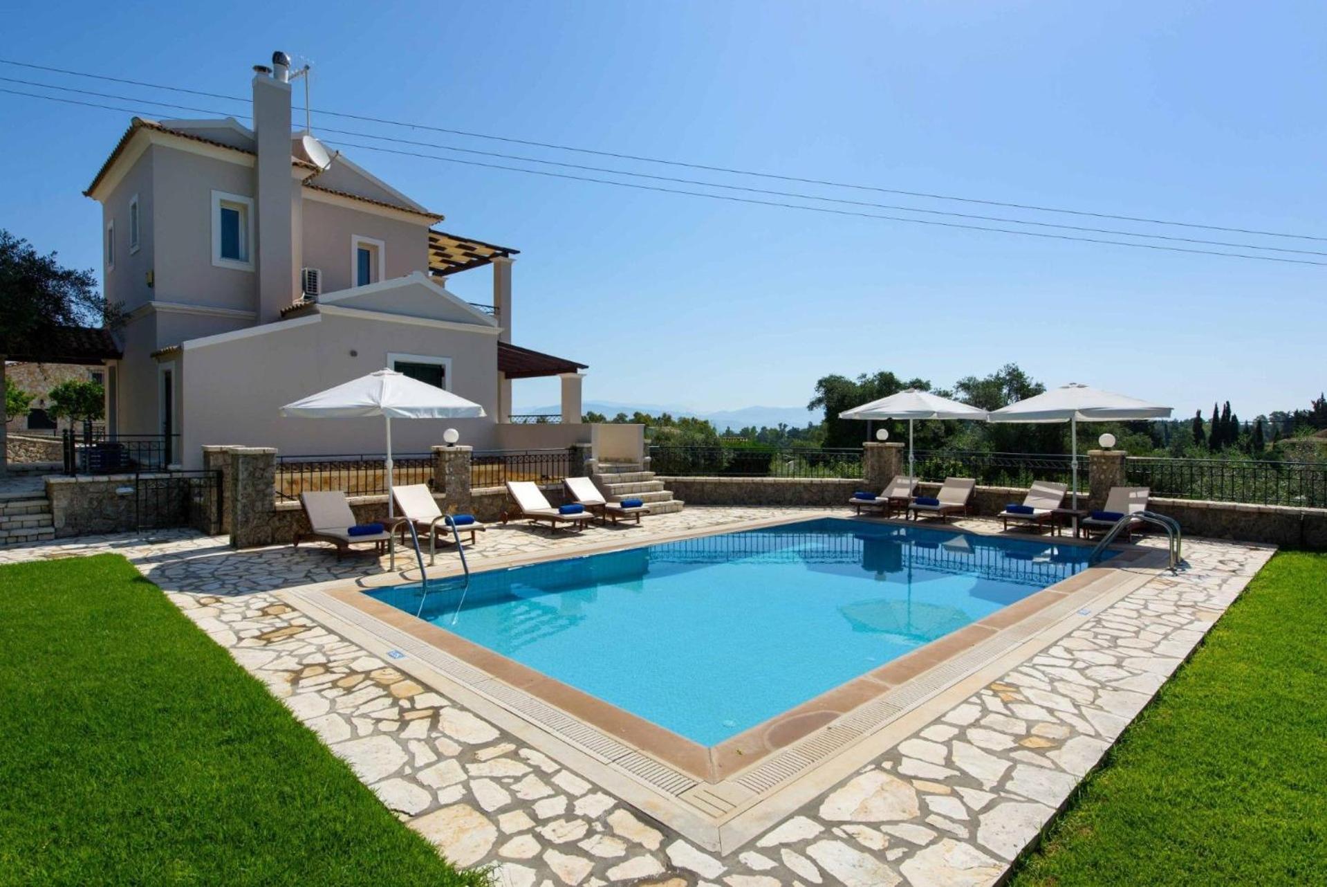 Luxury Corfu Villa Villa Jasmine Private Pool view 2