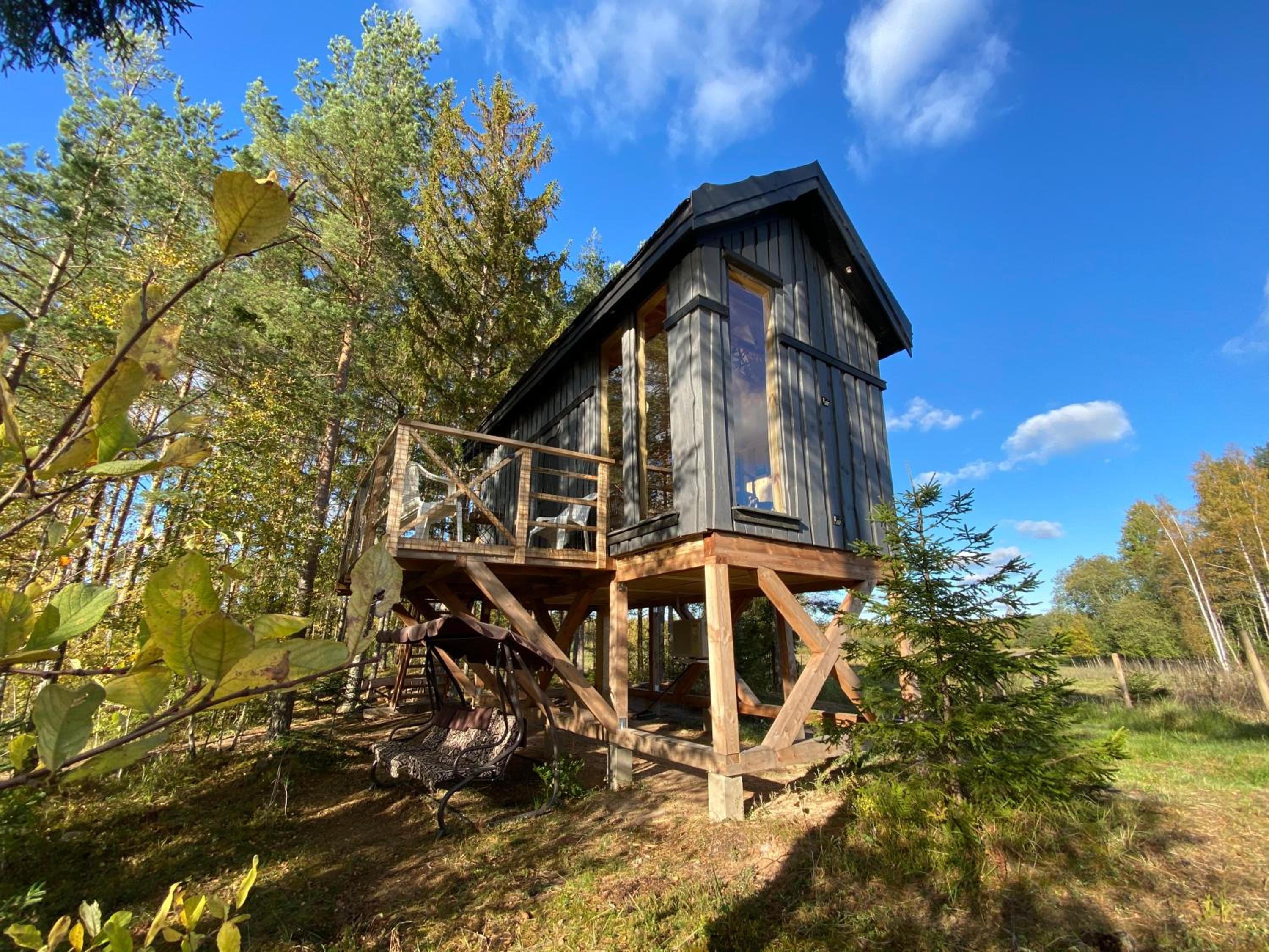 Viking Treehouse with Hot Tub, Sauna, Lake & Deer Park view 5