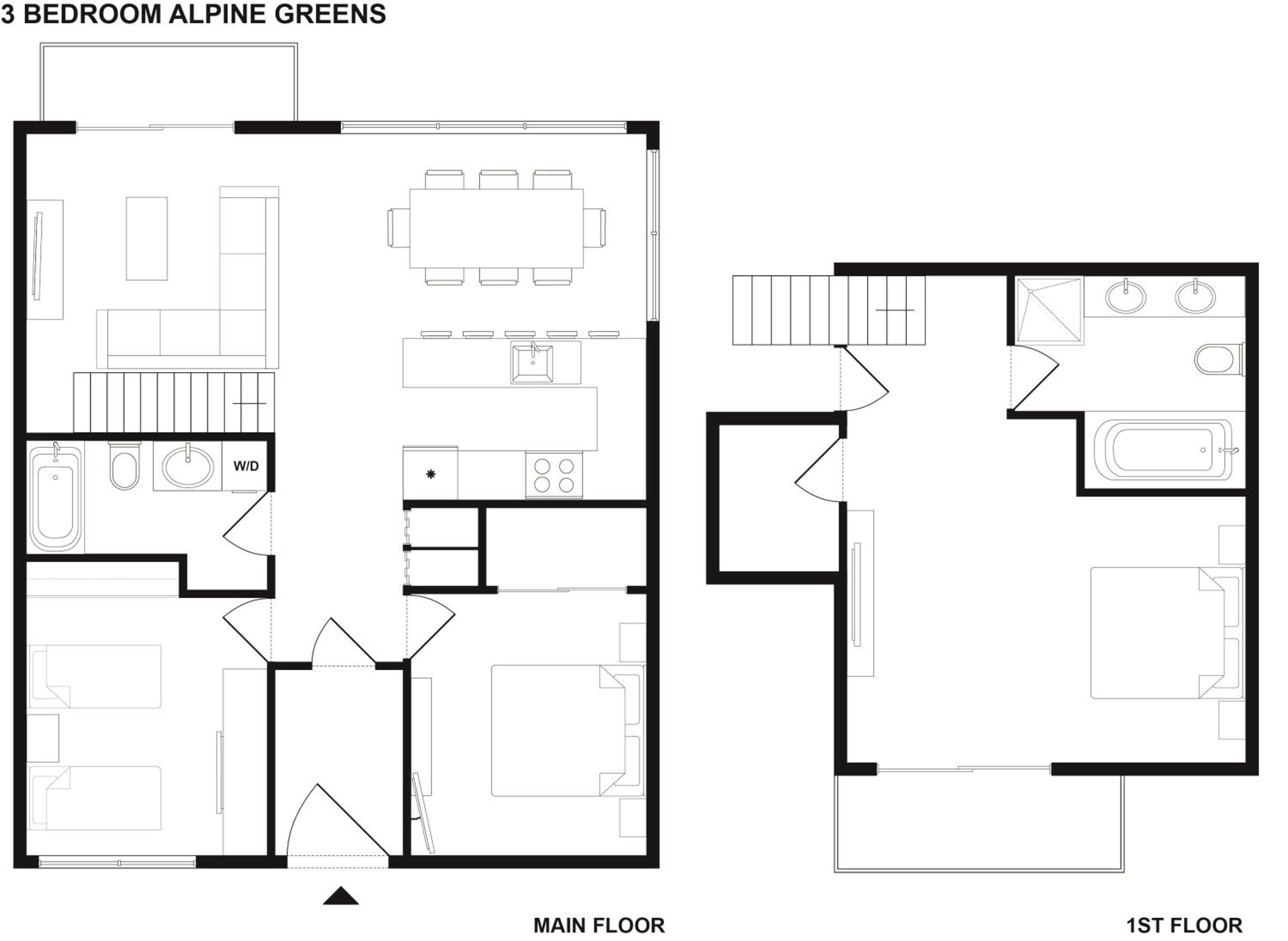 3BR in Alpine Greens, Soaker Tub, Wood Burning Fireplace, Family Sized